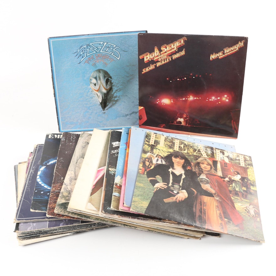 Record Albums featuring Heart, Bob Seger and Peter Frampton