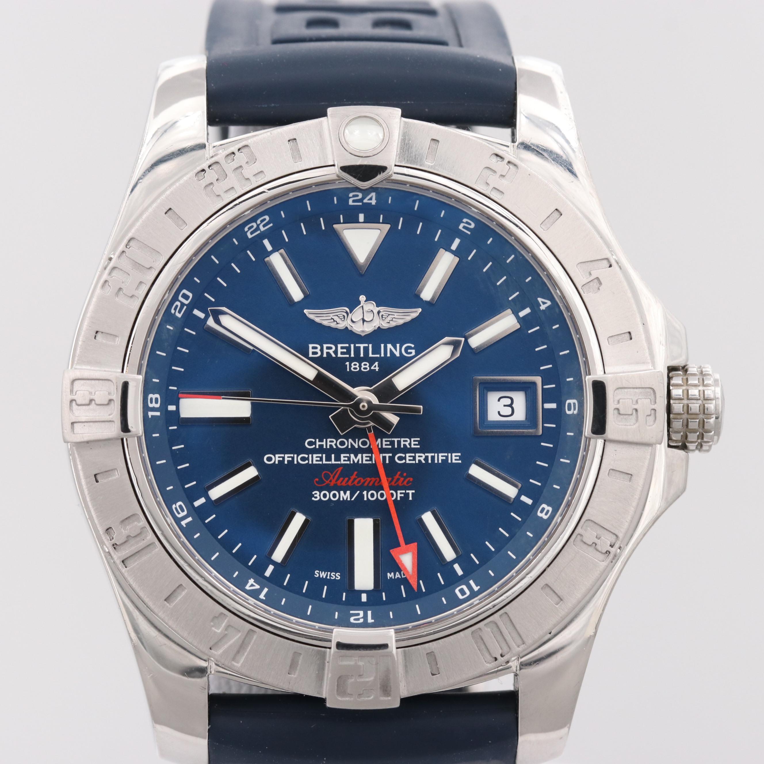 Breitling Avenger II GMT Stainless Steel Automatic Watch, Circa 2013