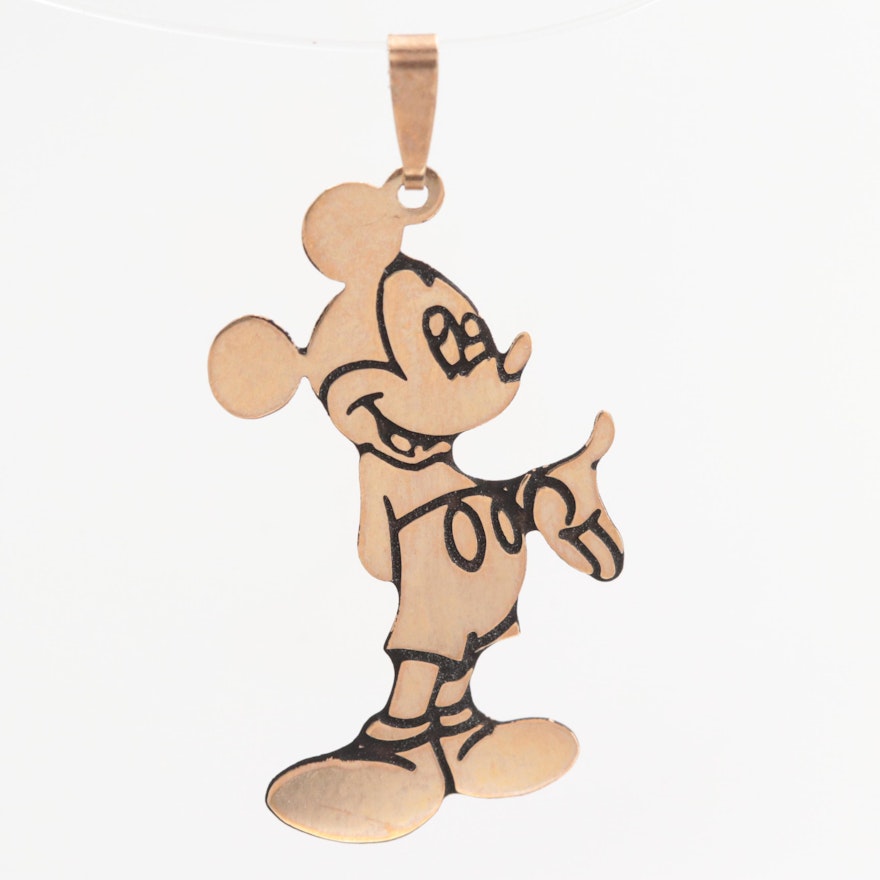 Disney 14K Yellow Gold Mickey Mouse Pendant