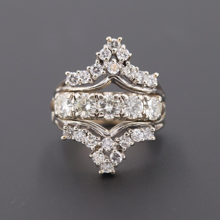14K Yellow and White Gold 2.40 CTW Diamond Ring and Jacket