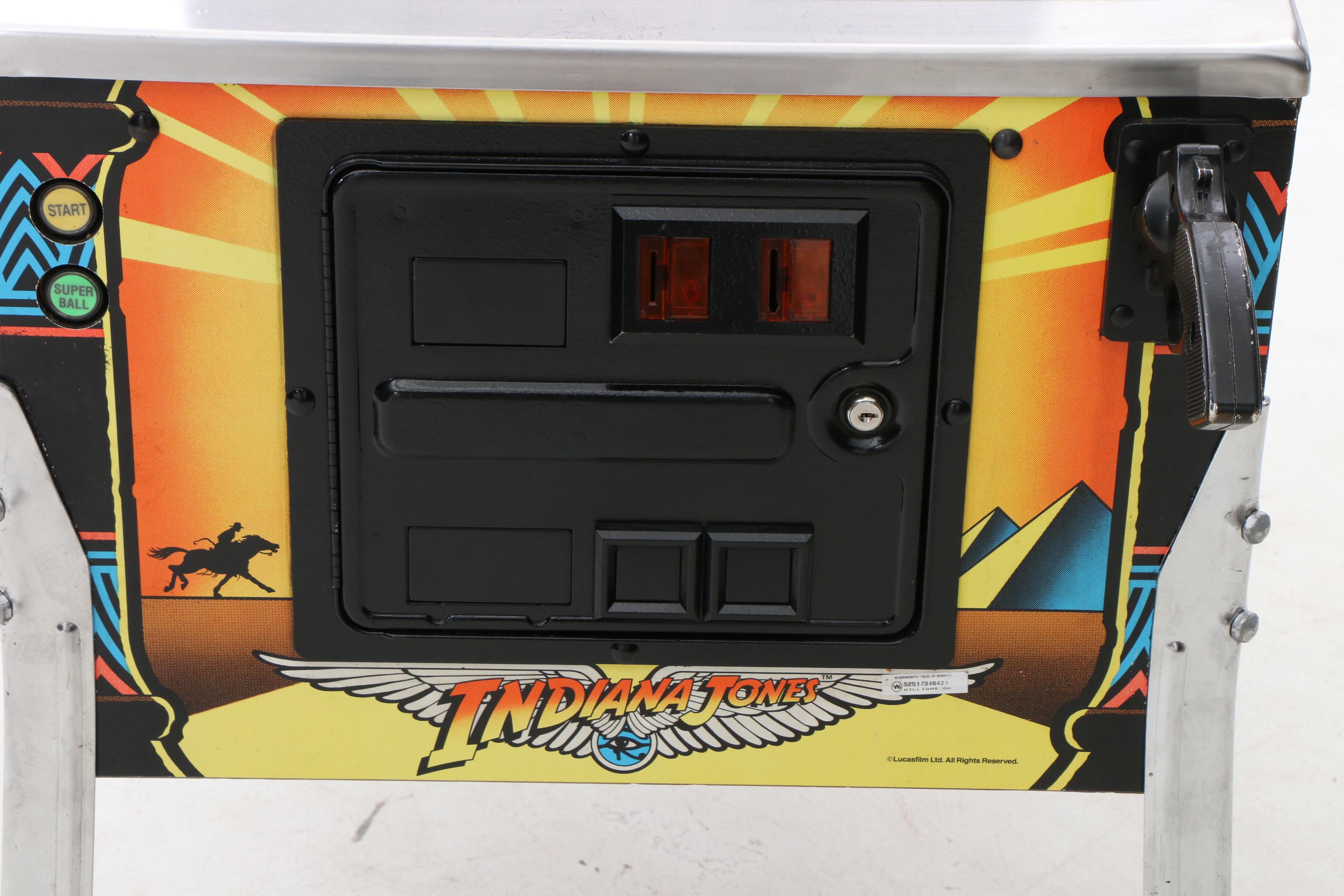 1993 Indiana Jones Adventure Pinball Machine by Williams Electric Games