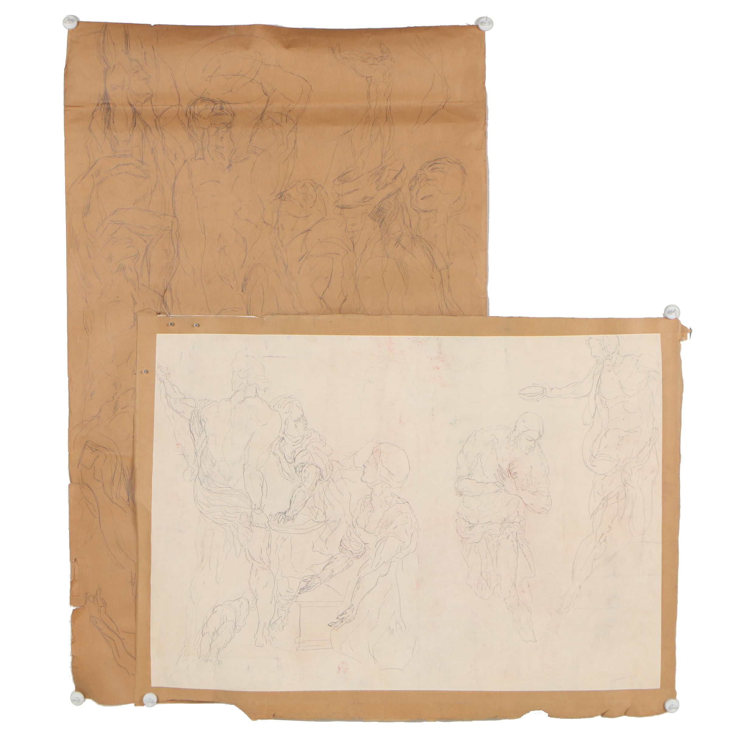 Oscar Murillo Graphite Figure Drawings