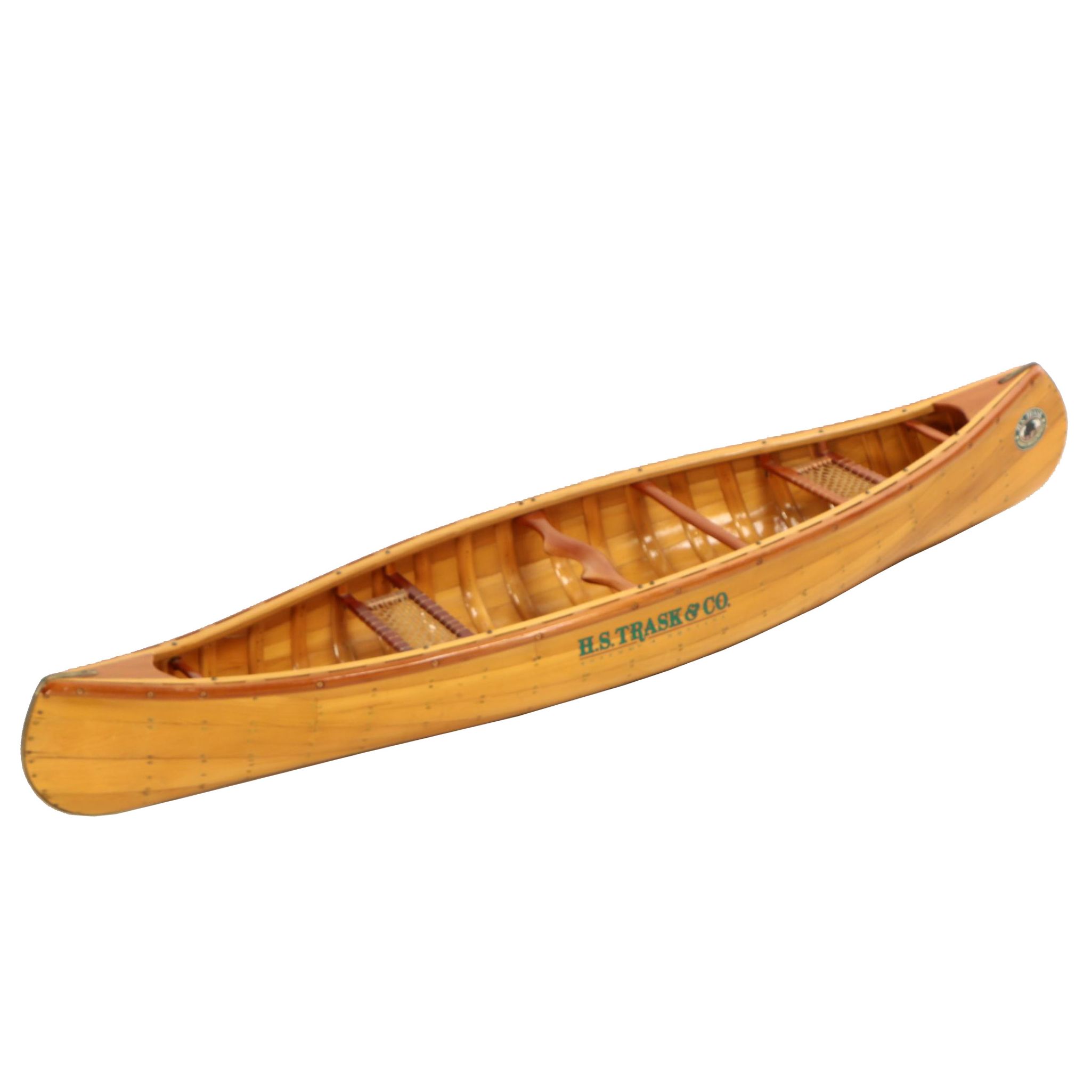 Mixed Wood Tabletop Canoe Retail Display for H. S. Trask & Co. Footwear