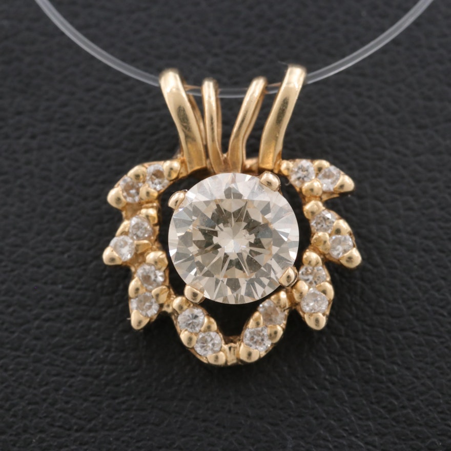 14K Yellow Gold 1.06 CTW Diamond Jacket and Pendant