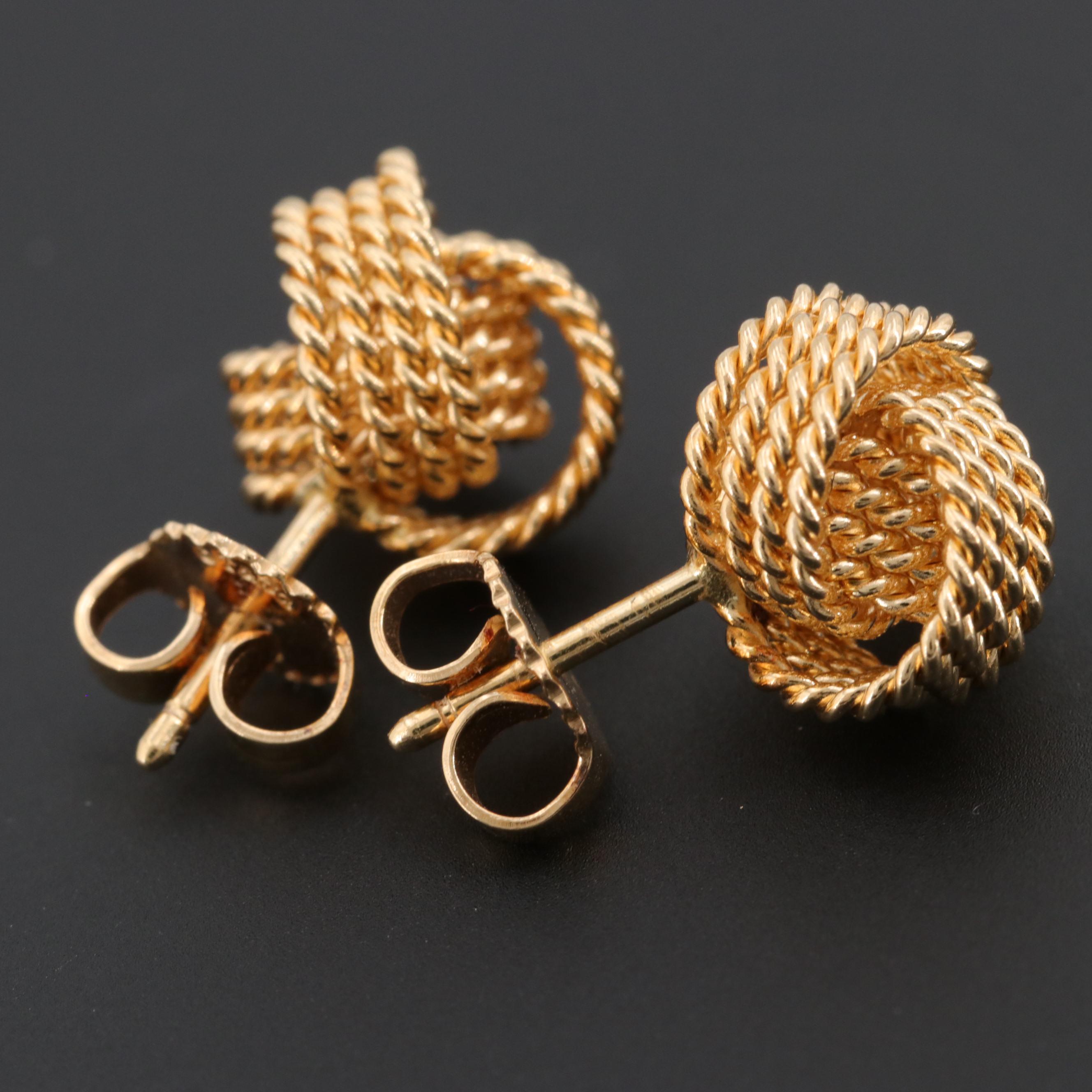 Tiffany & Co. 18K Yellow Gold Twisted Knot Earrings