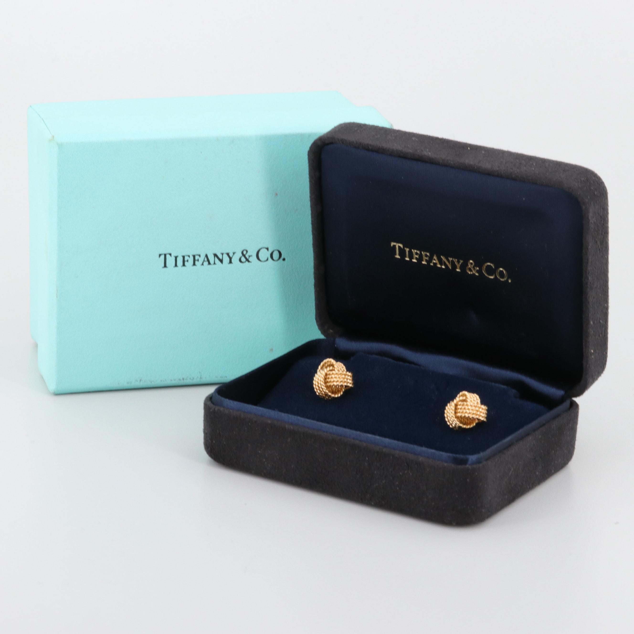 Tiffany & Co. 18K Yellow Gold Twisted Knot Earrings