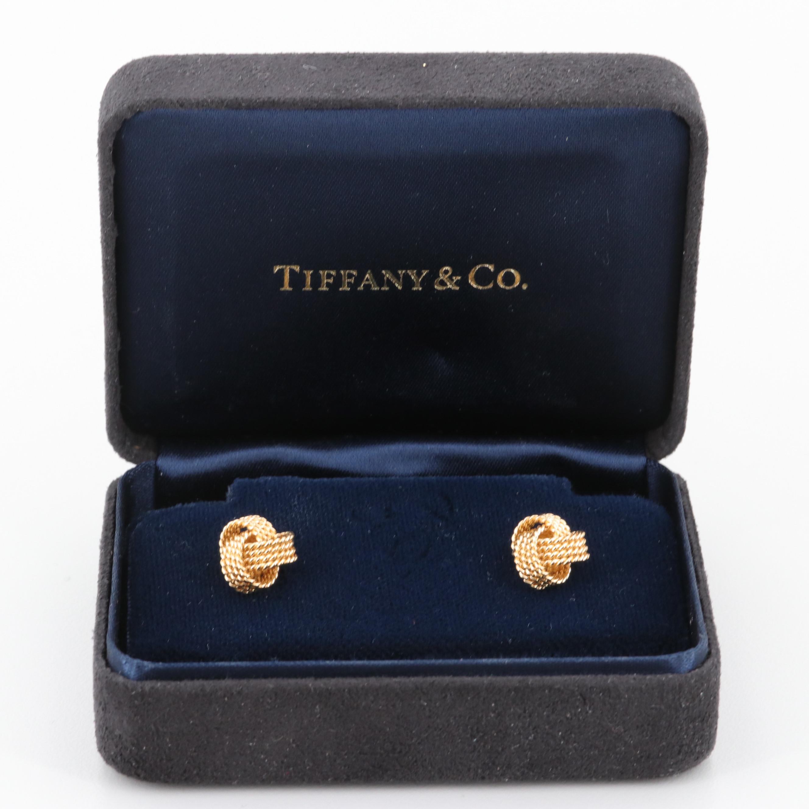 Tiffany & Co. 18K Yellow Gold Twisted Knot Earrings