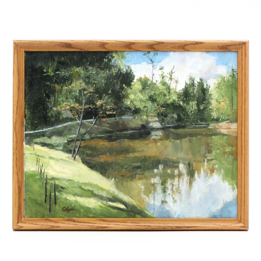 Connie Layne Impressionist-Style Oil Landscape Painting