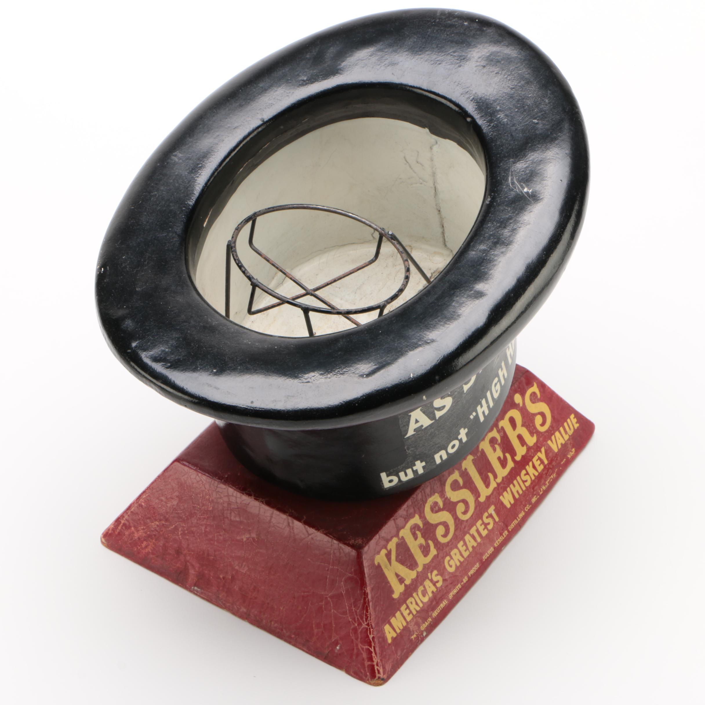 Kessler "High Hat" American Whiskey Bottle Advertising Display