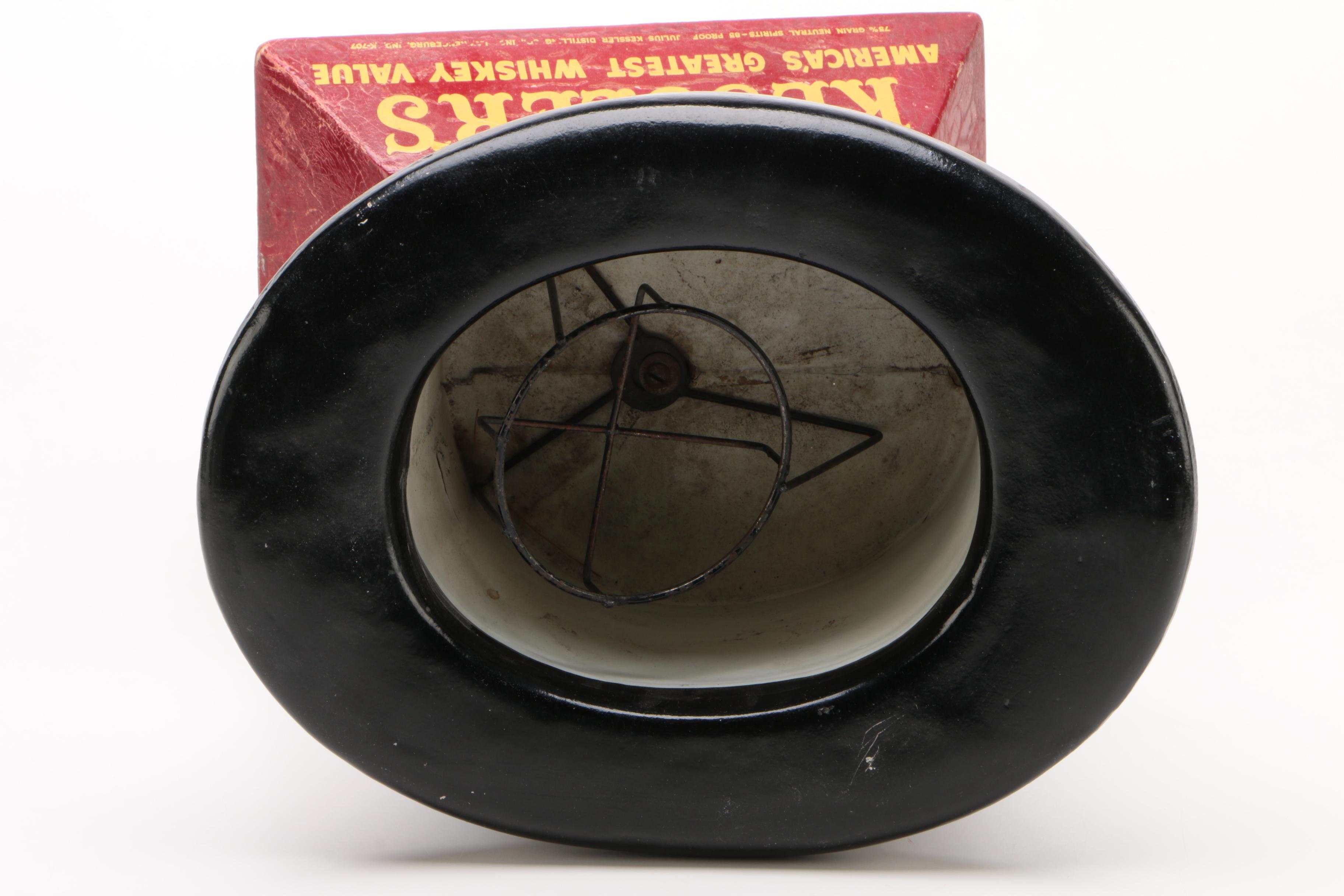 Kessler "High Hat" American Whiskey Bottle Advertising Display