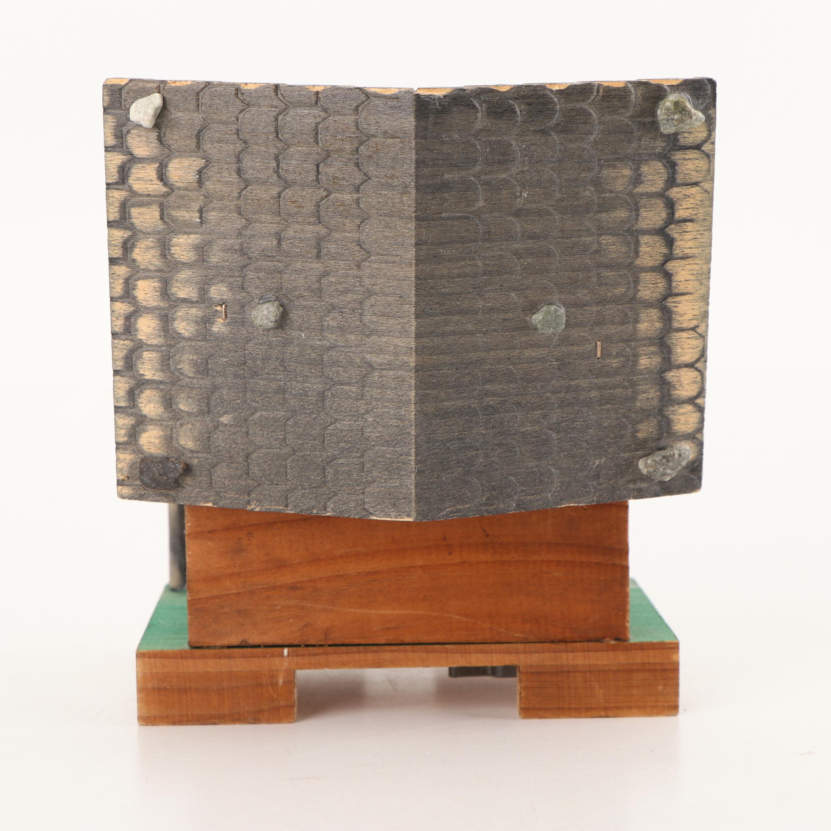 Cuendet Swiss Wooden Chalet "Edelweiss" Music Box, Mid to Late 20th Century