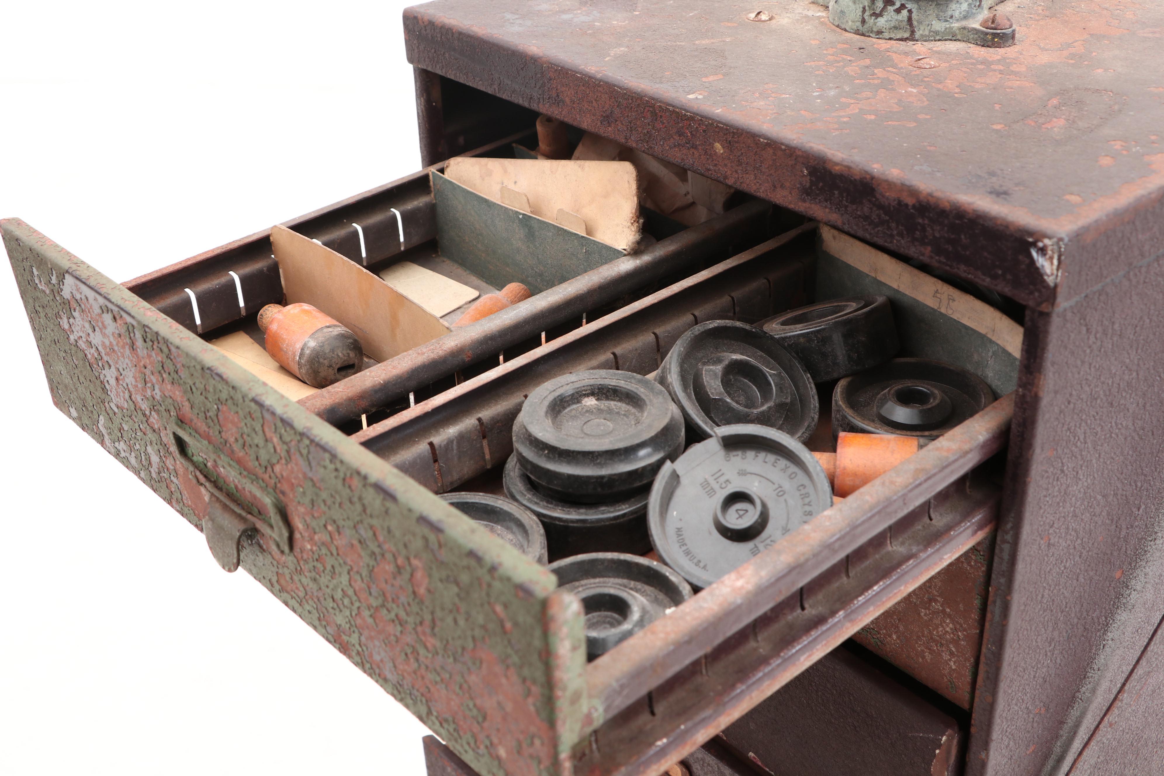 Watchmaker's Cabinet with Watch Crystals by Germanow-Simon Co.