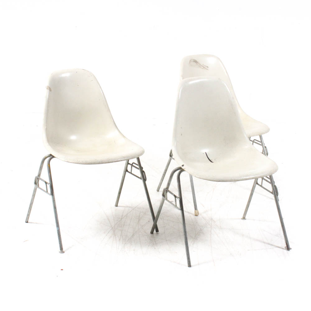 Eames for Herman Miller Molded Fiberglass Stacking Side Chairs