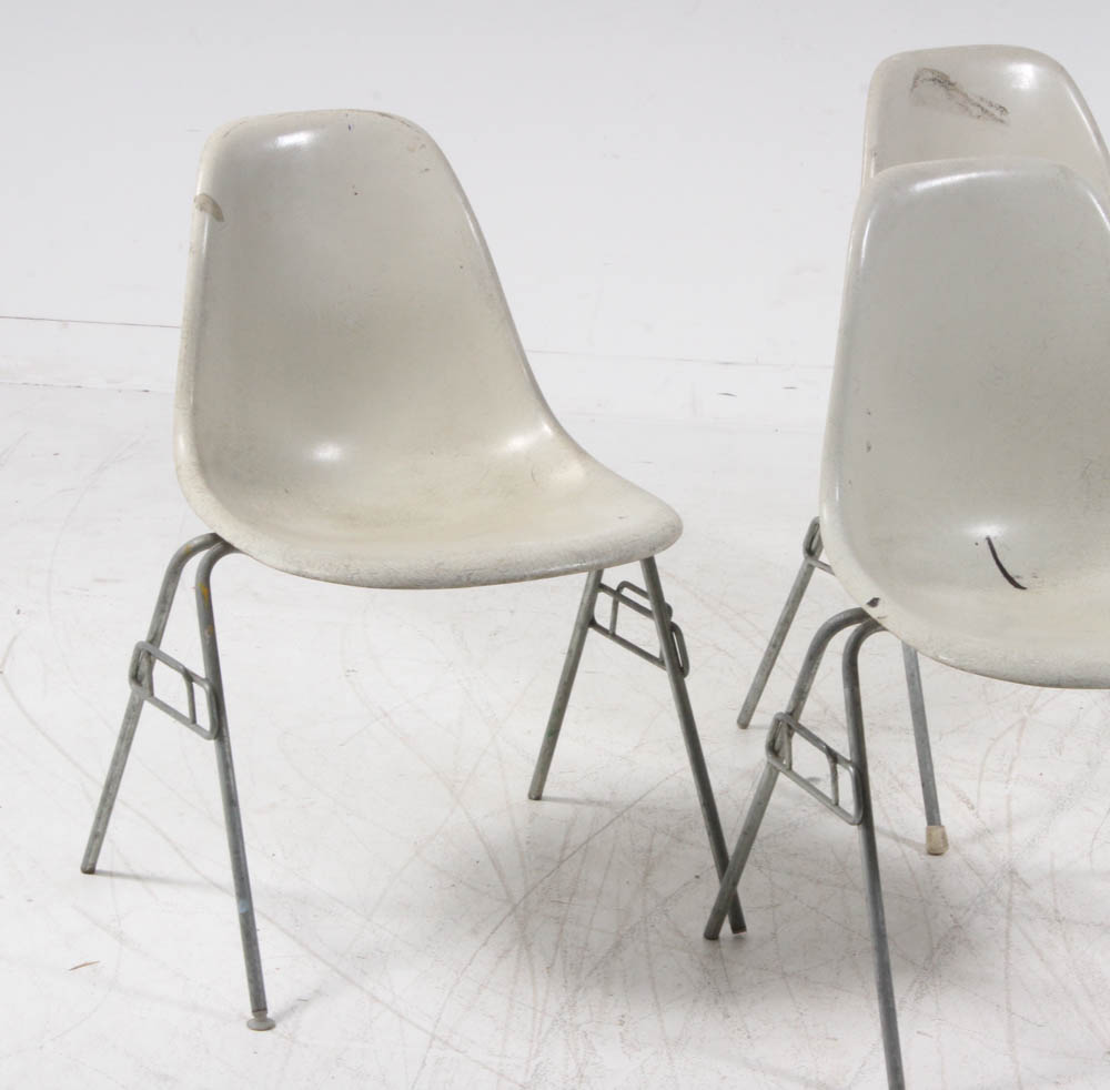 Eames for Herman Miller Molded Fiberglass Stacking Side Chairs