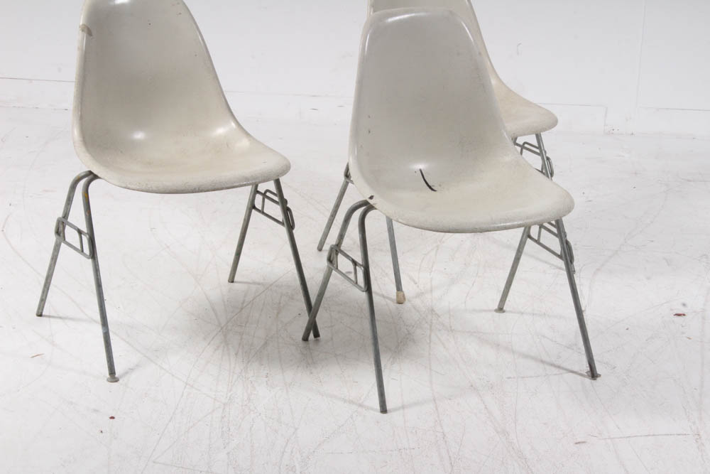 Eames for Herman Miller Molded Fiberglass Stacking Side Chairs