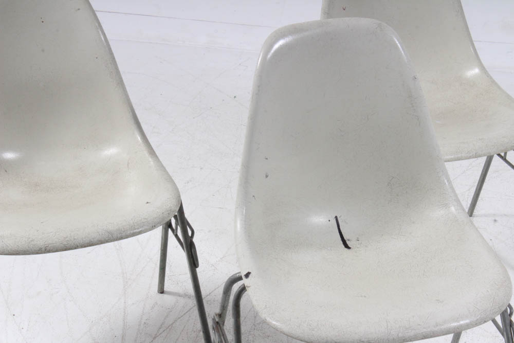 Eames for Herman Miller Molded Fiberglass Stacking Side Chairs