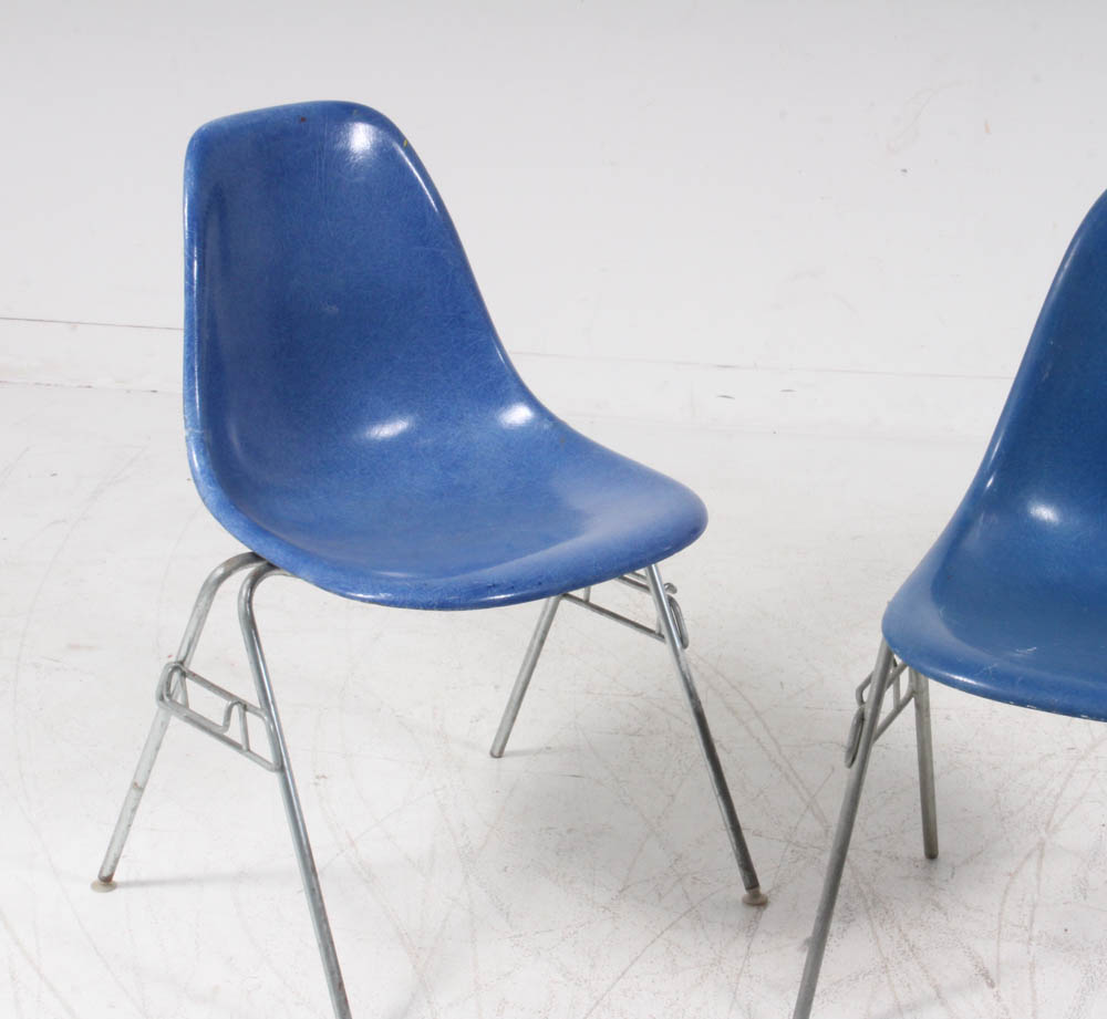 Eames for Herman Miller Molded Fiberglass Stacking Side Chairs
