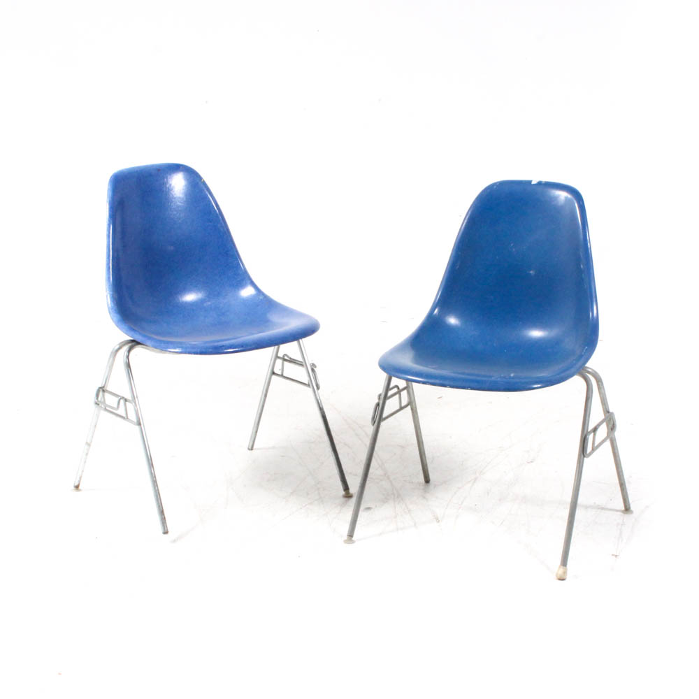 Eames for Herman Miller Molded Fiberglass Stacking Side Chairs