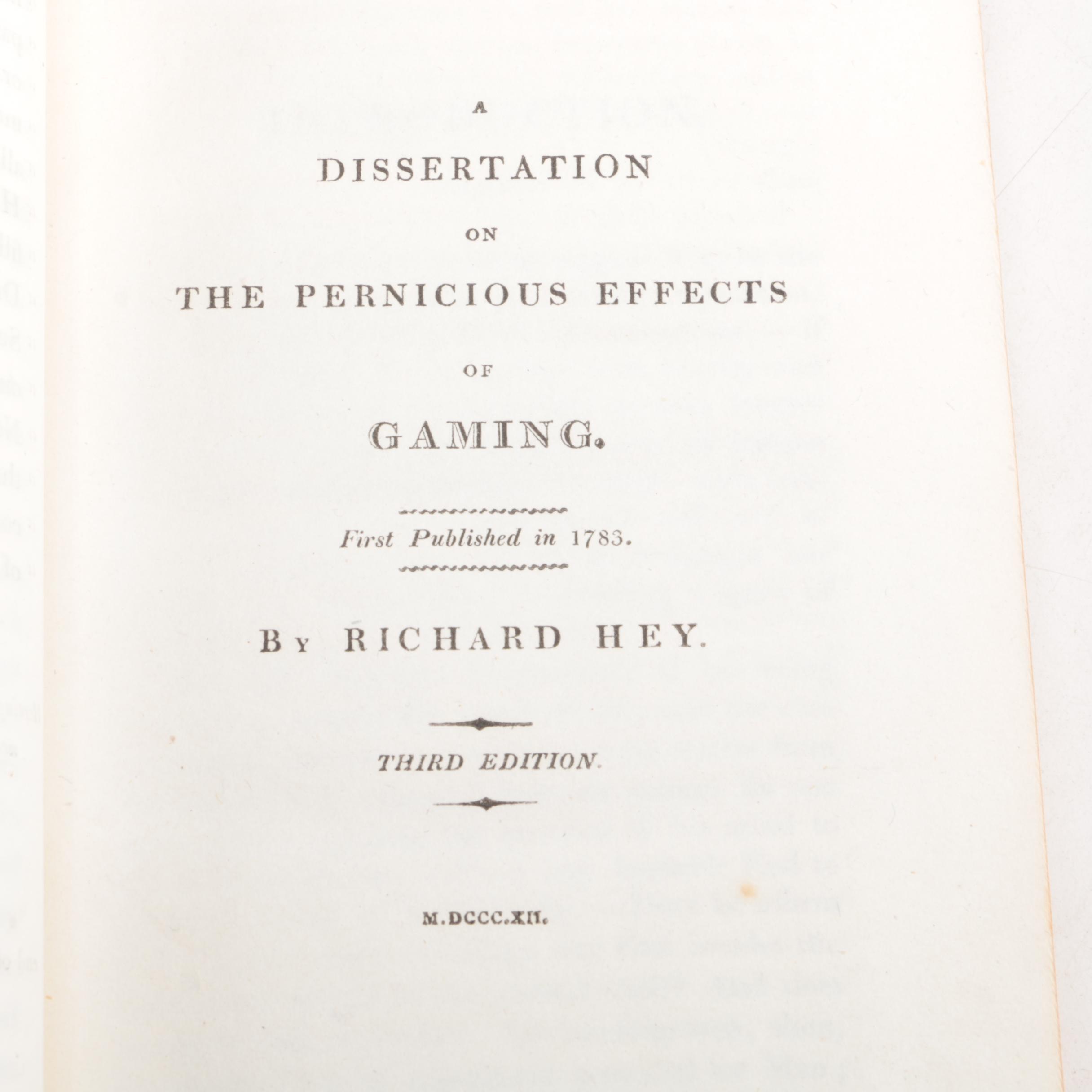 1812 "Three Dissertations" by Richard Hey