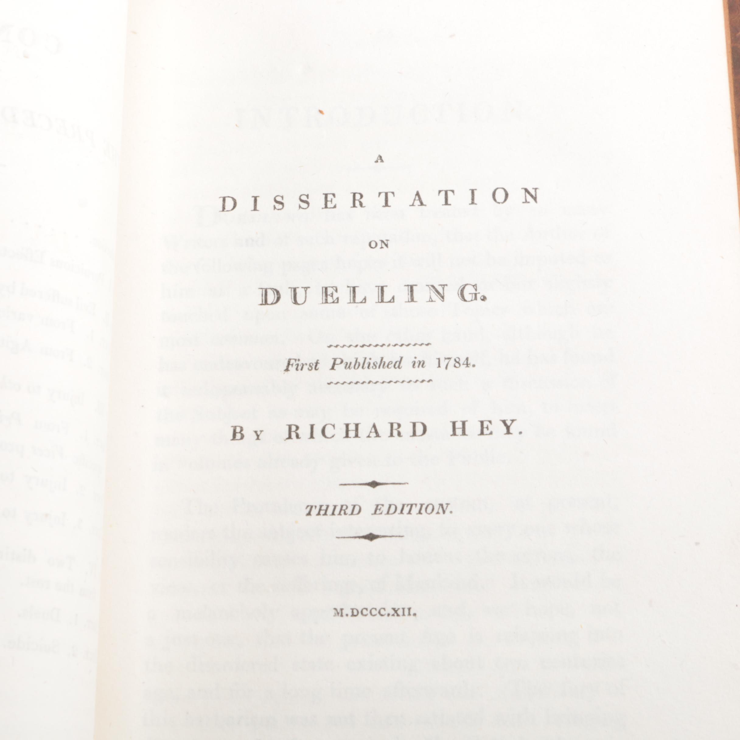 1812 "Three Dissertations" by Richard Hey