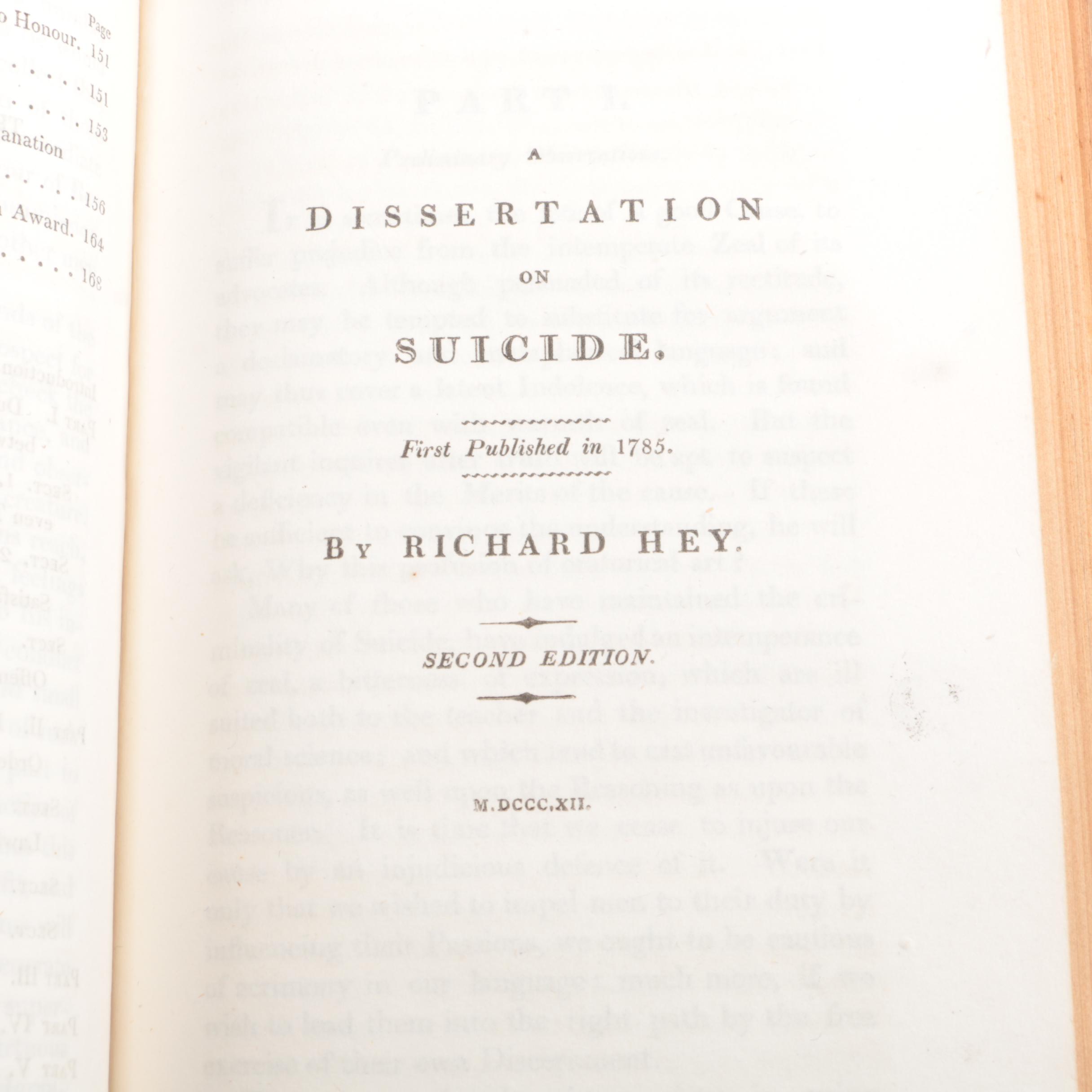 1812 "Three Dissertations" by Richard Hey