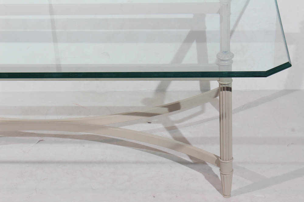 Glass Top Metal Frame Coffee Table