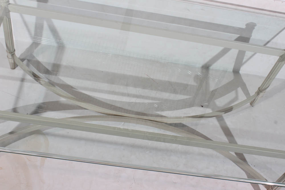 Glass Top Metal Frame Coffee Table