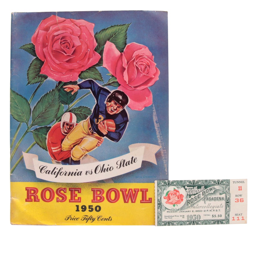 1950 Pose Bowl Football Game Program and Ticket Stub