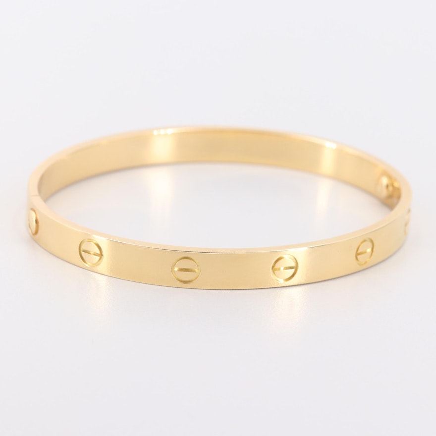 Cartier "Love" 18K Yellow Gold Bangle Bracelet with Box