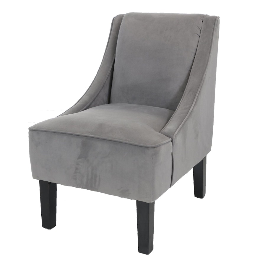 Contemporary Grey Slipper Lounge Chair by Skyline Furniture