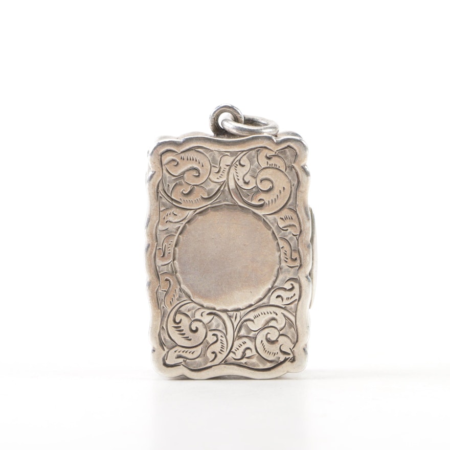 Victorian Sterling Silver Engraved Vinaigrette with Mark of George Unite