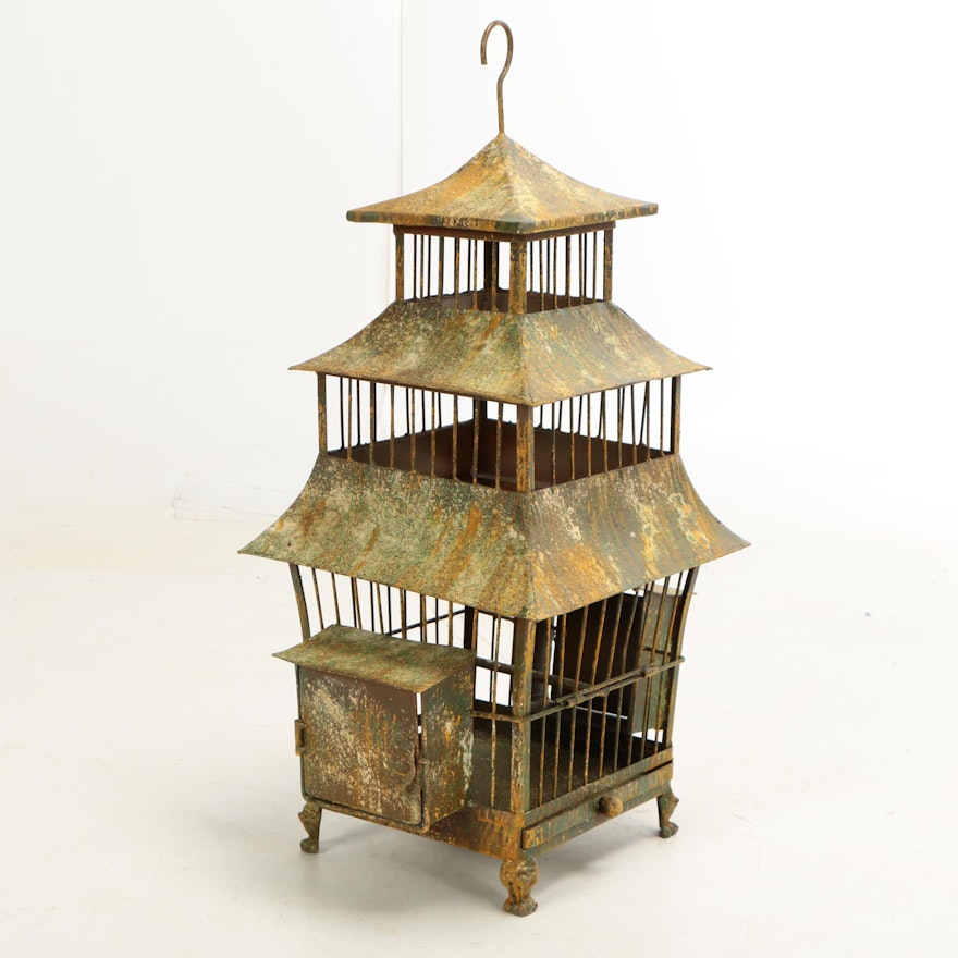Chinese Provincial Style "Shanghai" Decorative Metal Birdhouse