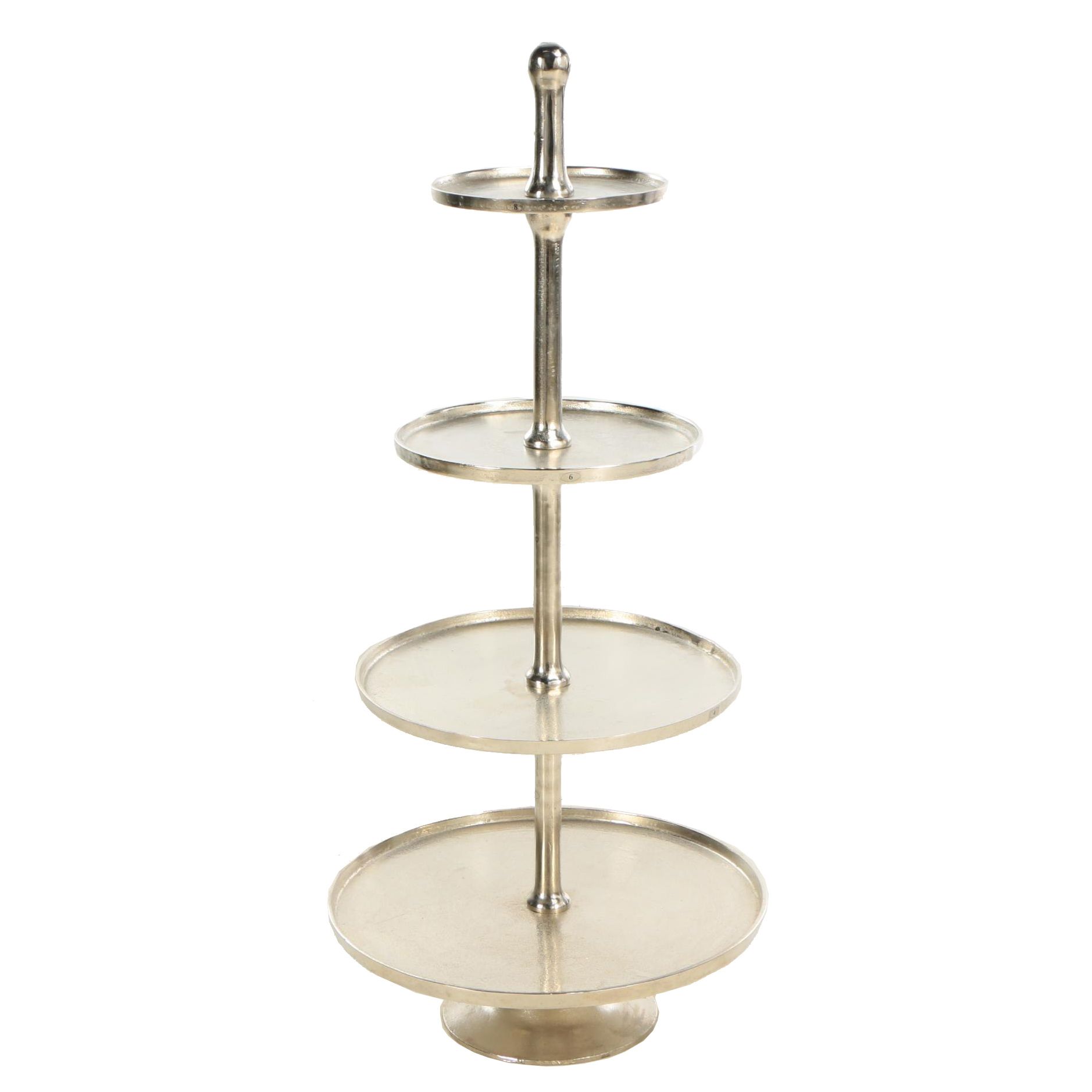 "Milan" Silver Metal Alloy Four-Tier Display Stand