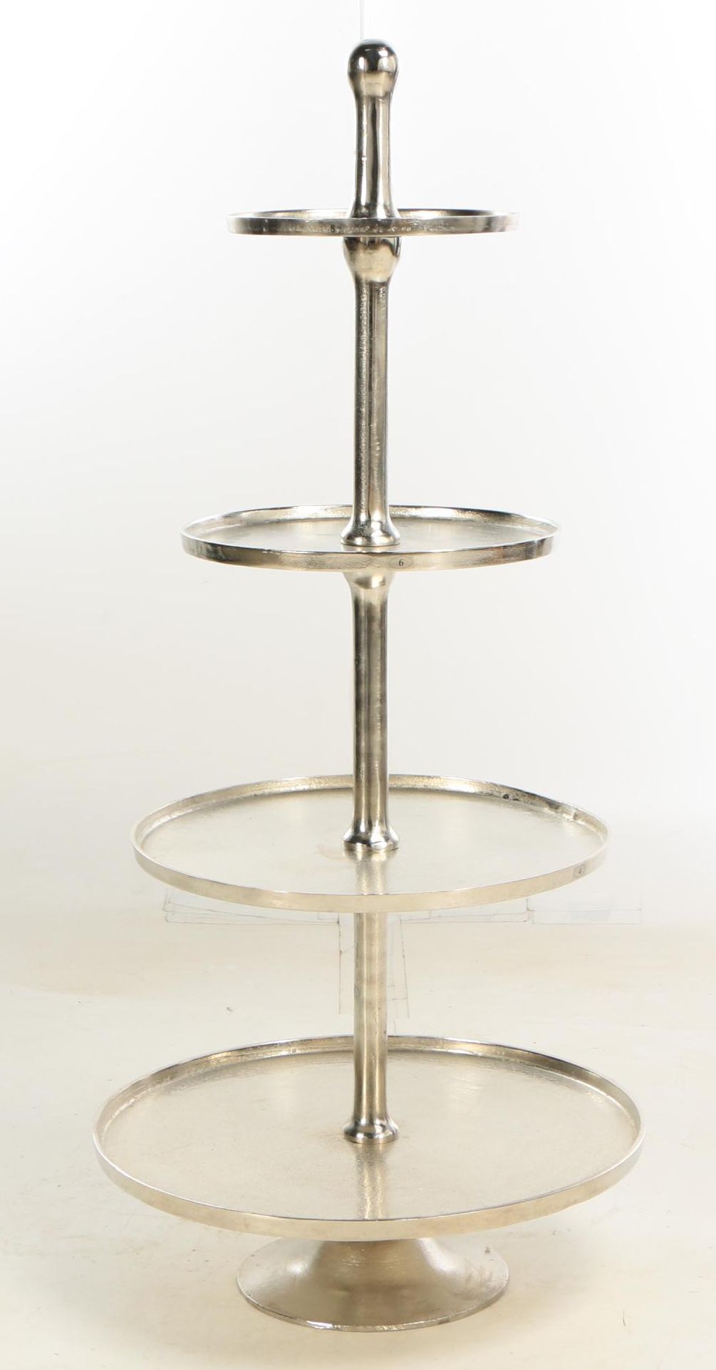 "Milan" Silver Metal Alloy Four-Tier Display Stand