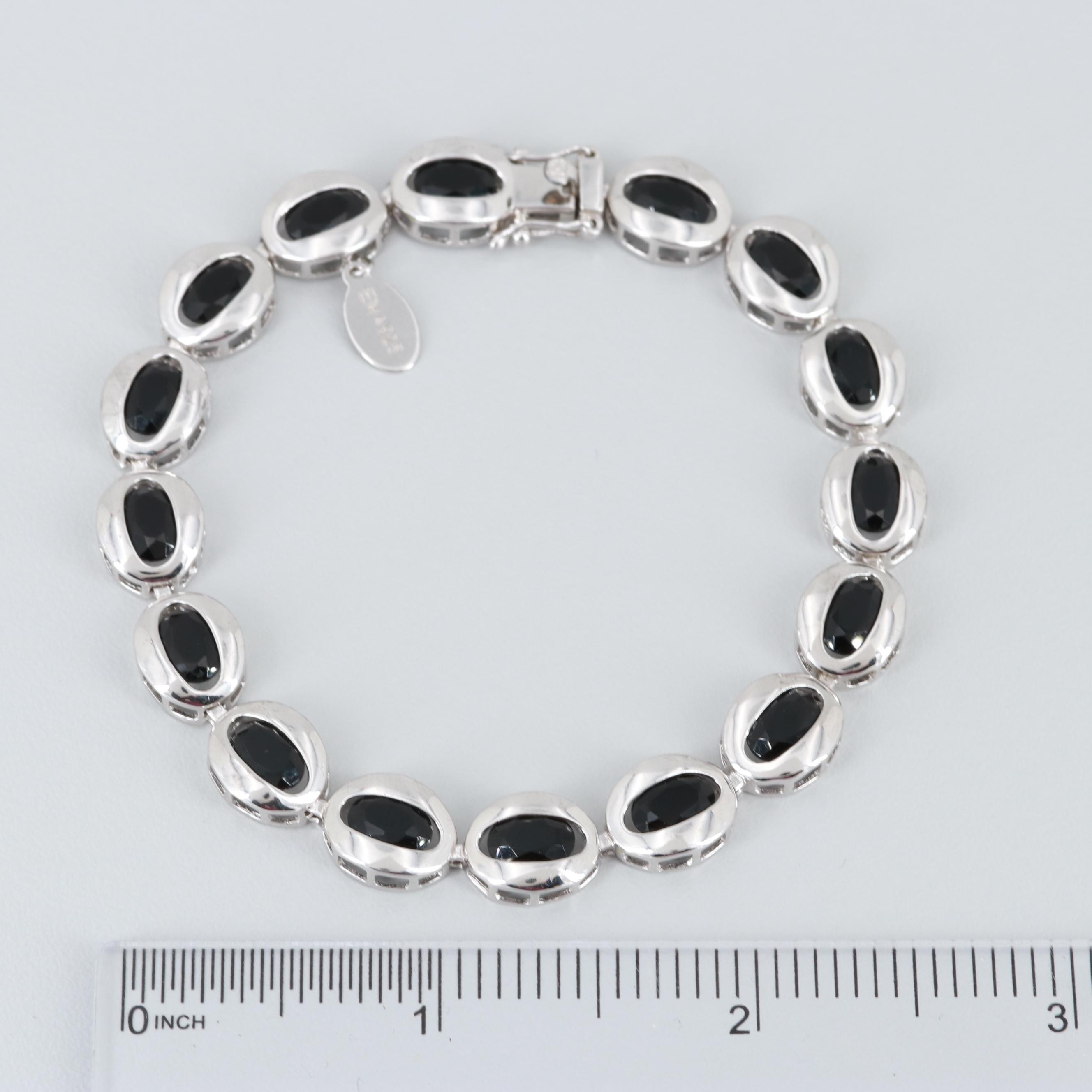 Sterling Silver Black Cubic Zirconia Bracelet