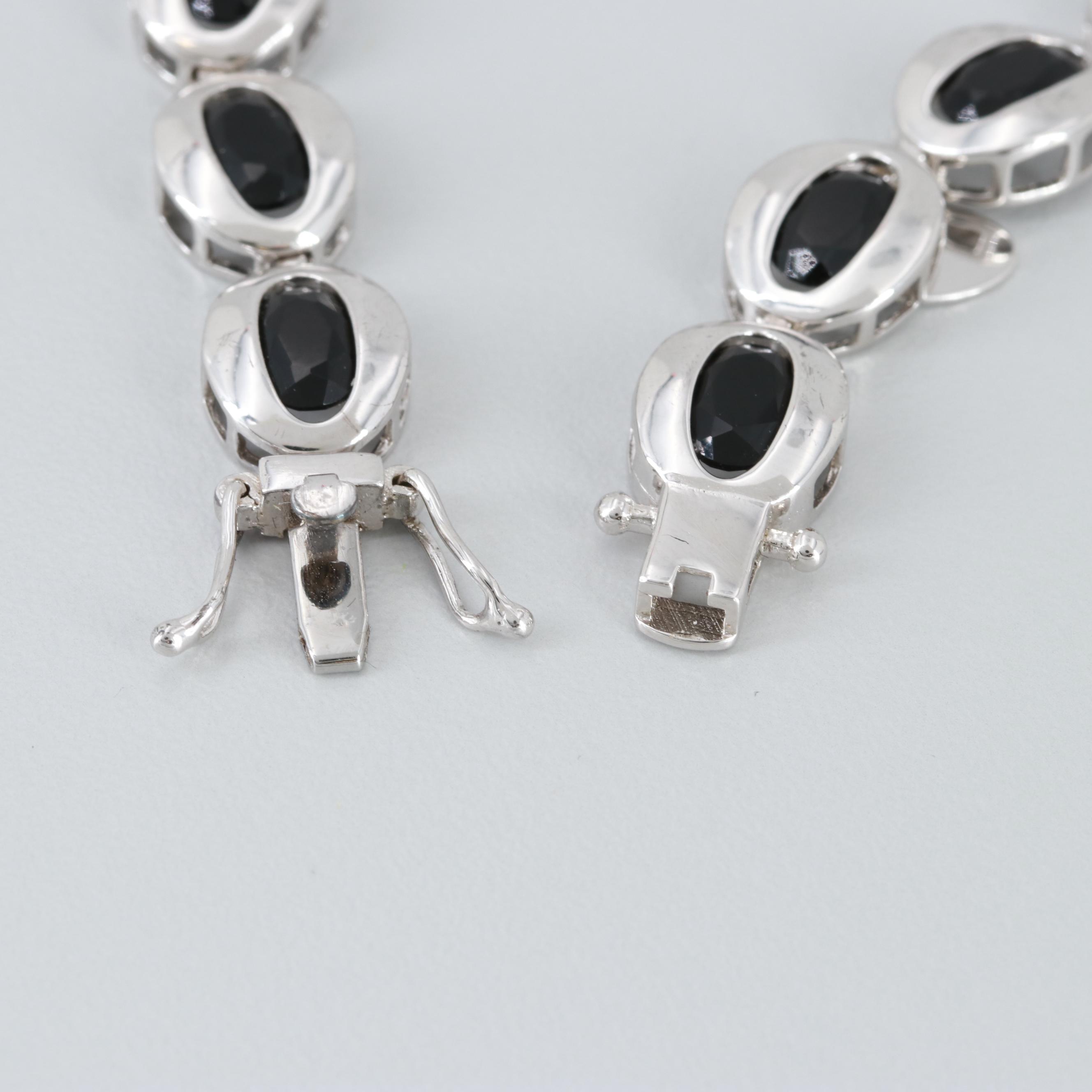 Sterling Silver Black Cubic Zirconia Bracelet