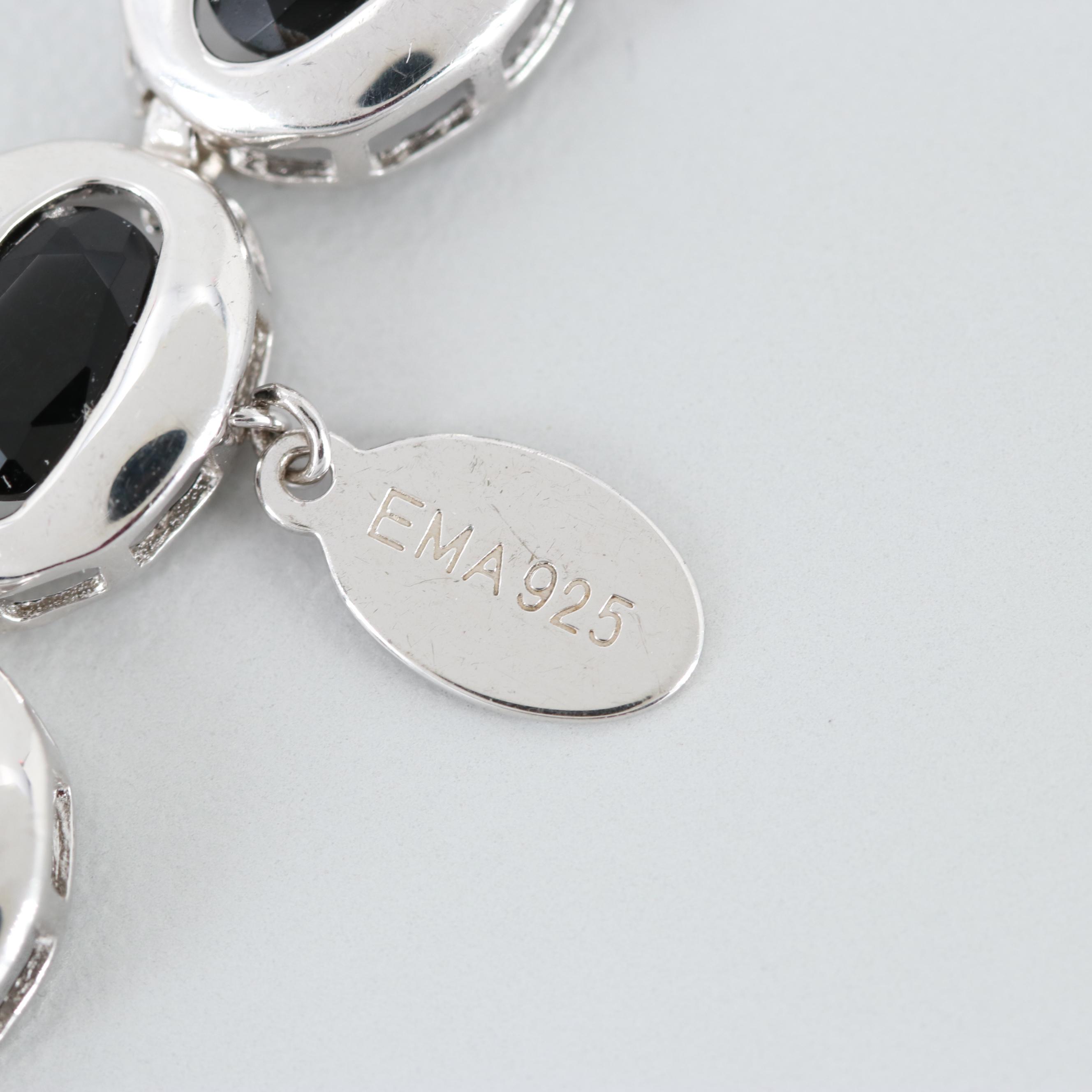 Sterling Silver Black Cubic Zirconia Bracelet