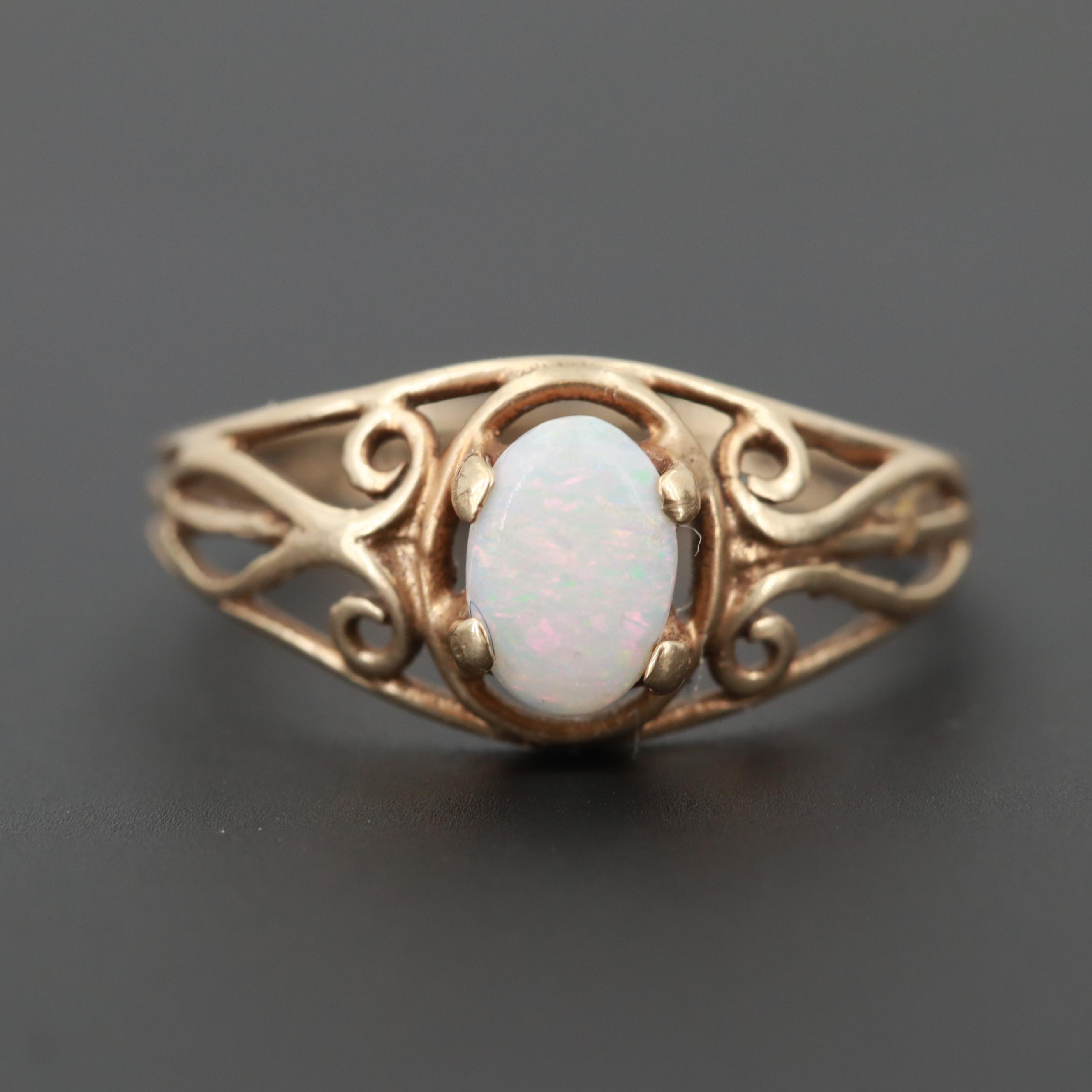 10K Yellow Gold Opal Ring