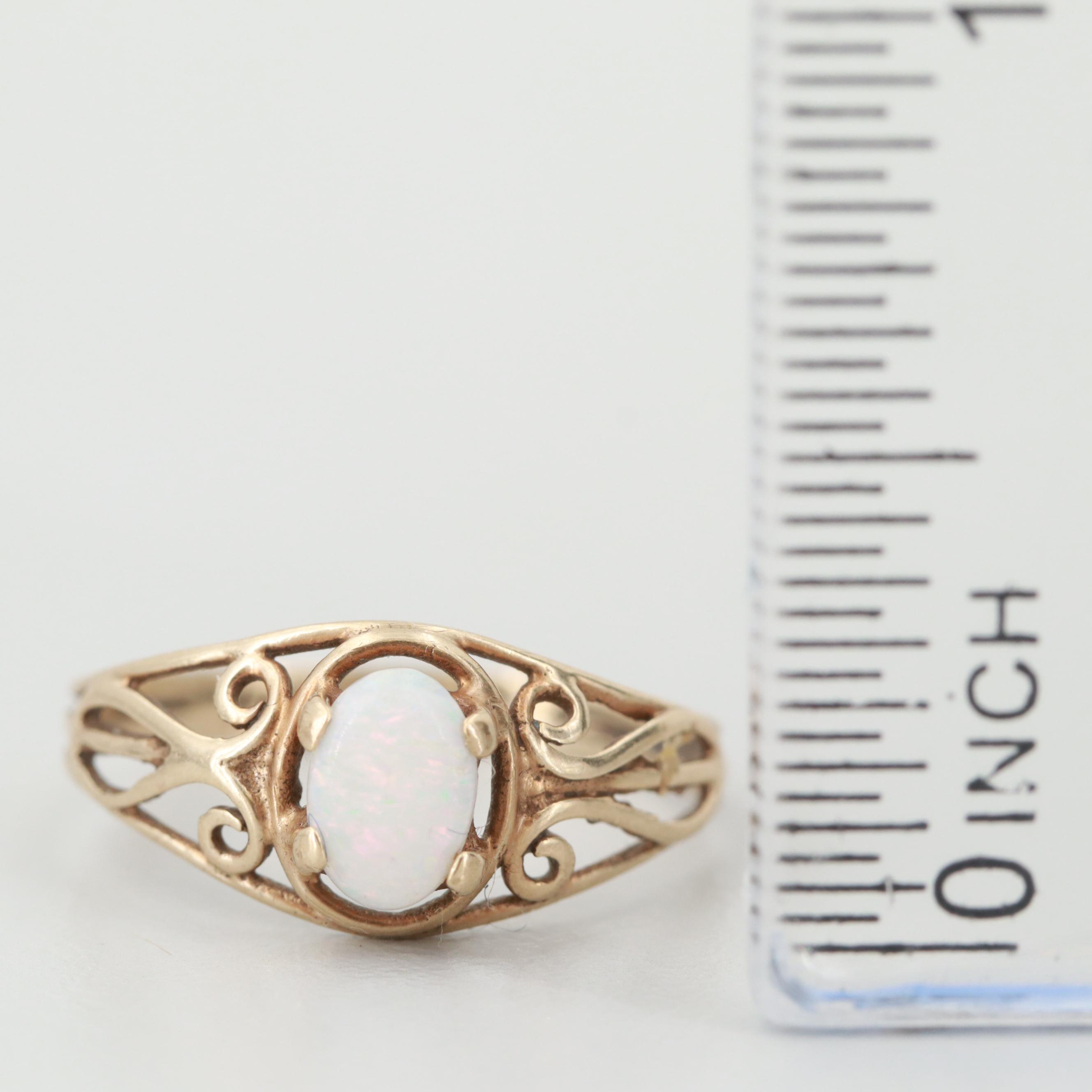 10K Yellow Gold Opal Ring