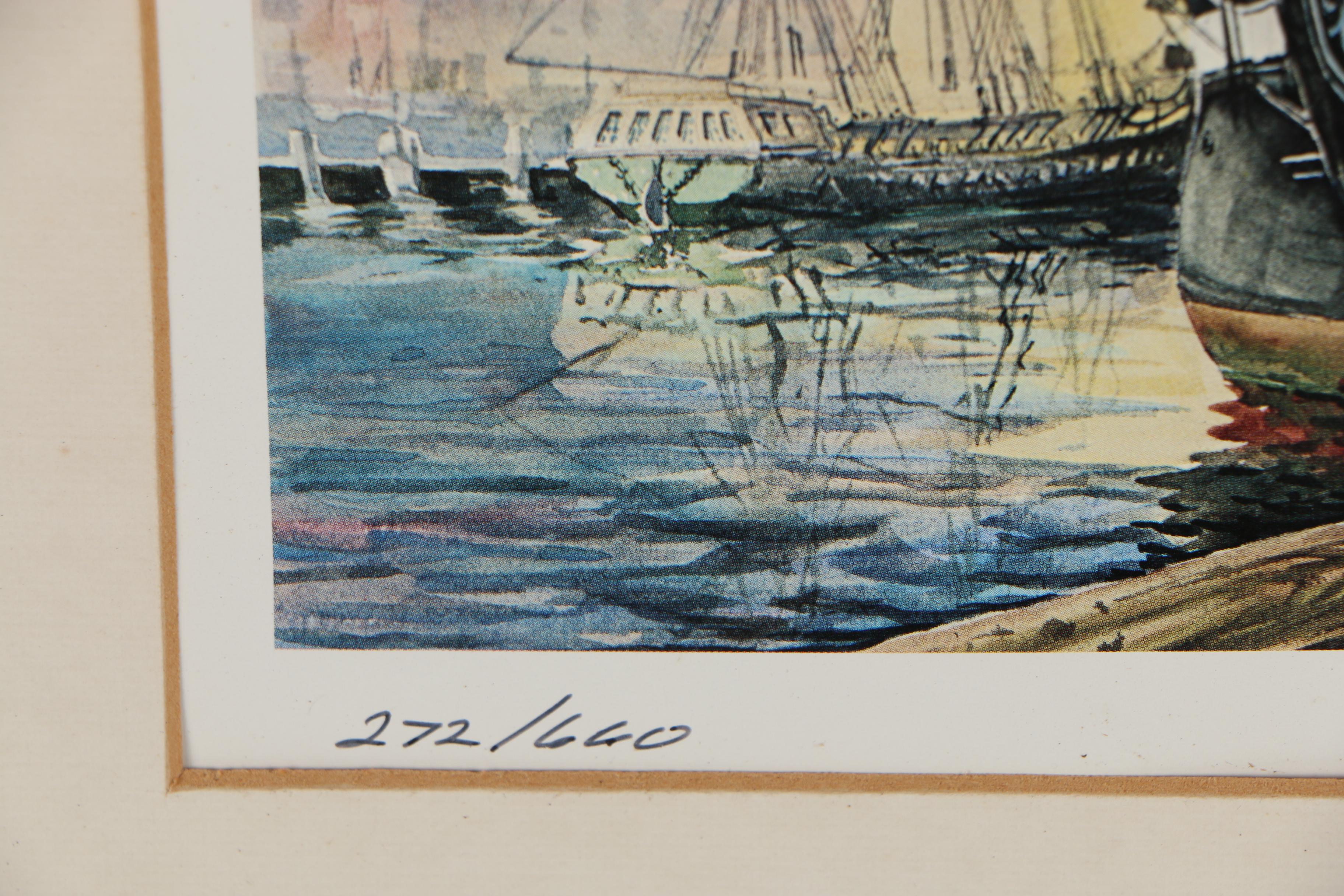 Allen Hawks Offset Lithograph "The Constitution", Circa 1981