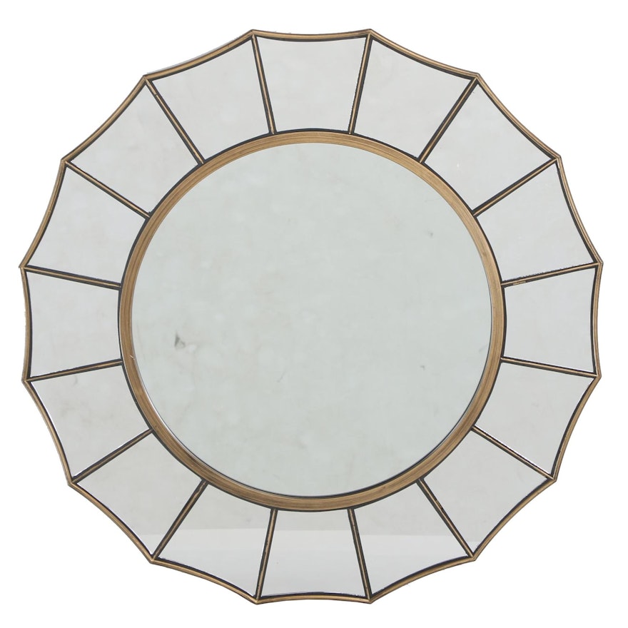 Contemporary Gilt-Painted Sunburst Mirror