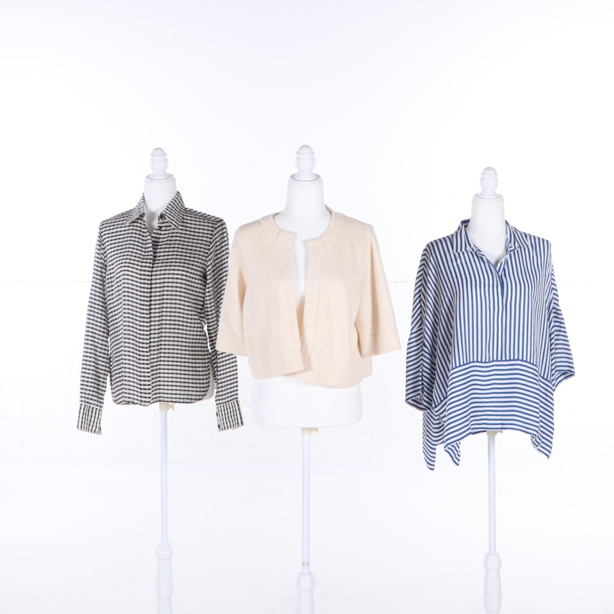 Women's Céline, Piazza Sempione and Akris Punto Shirts and Open Front Jacket