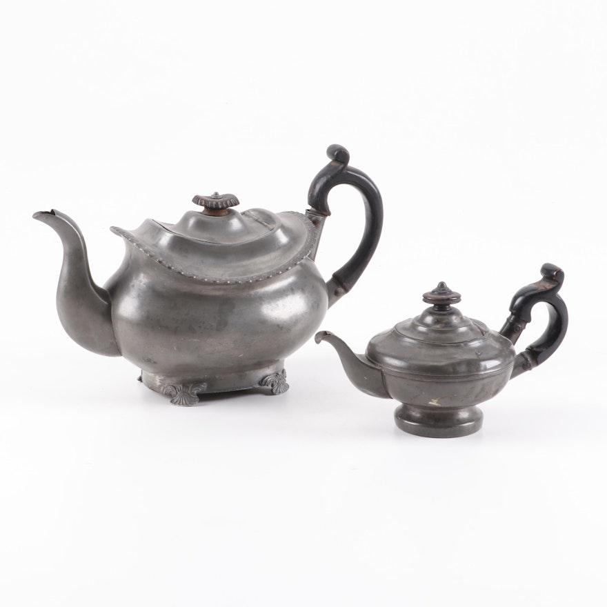 Antique Pewter Tea Pots