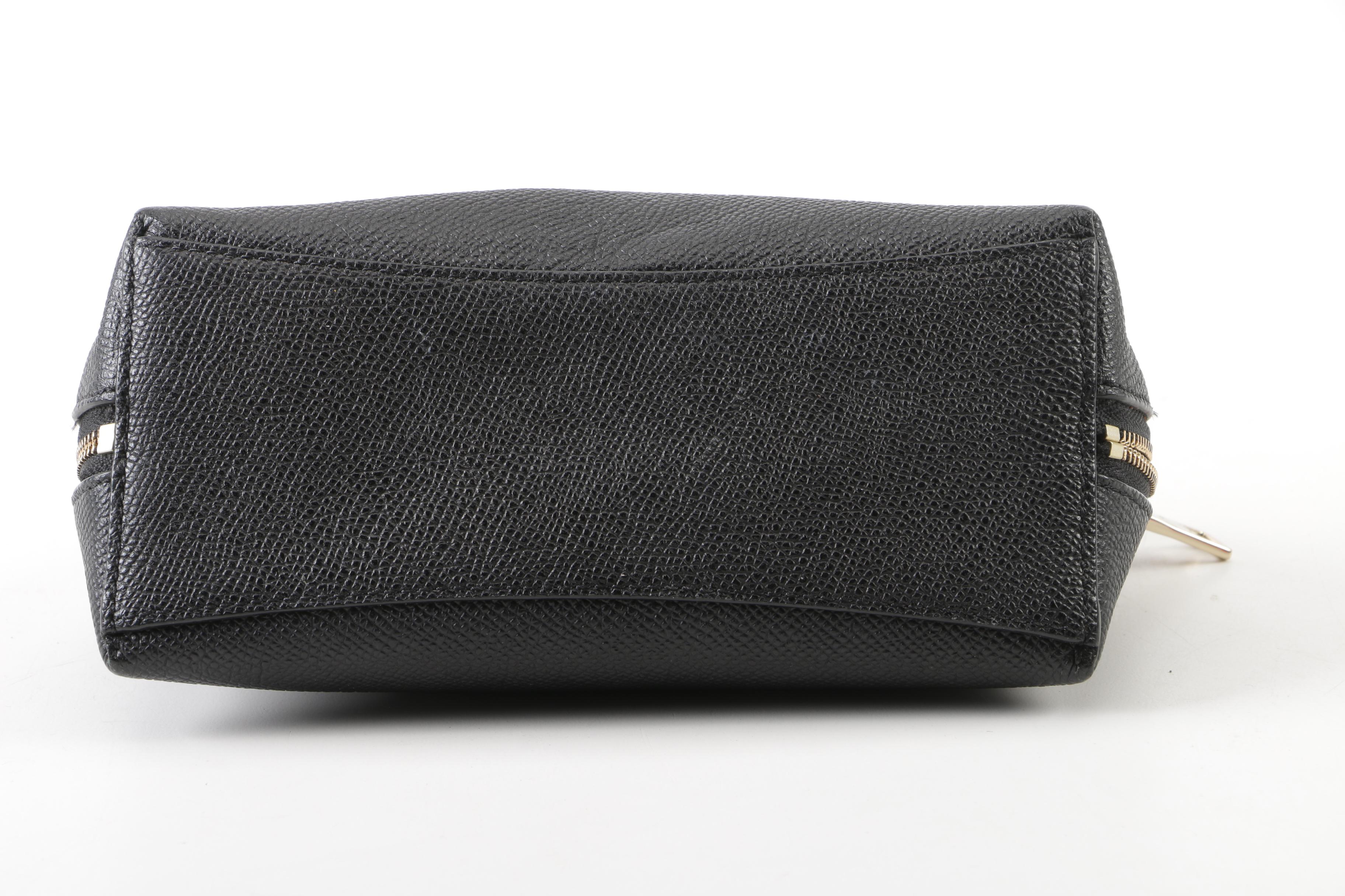 Coach New York Black Pebbled Leather Cosmetic Case