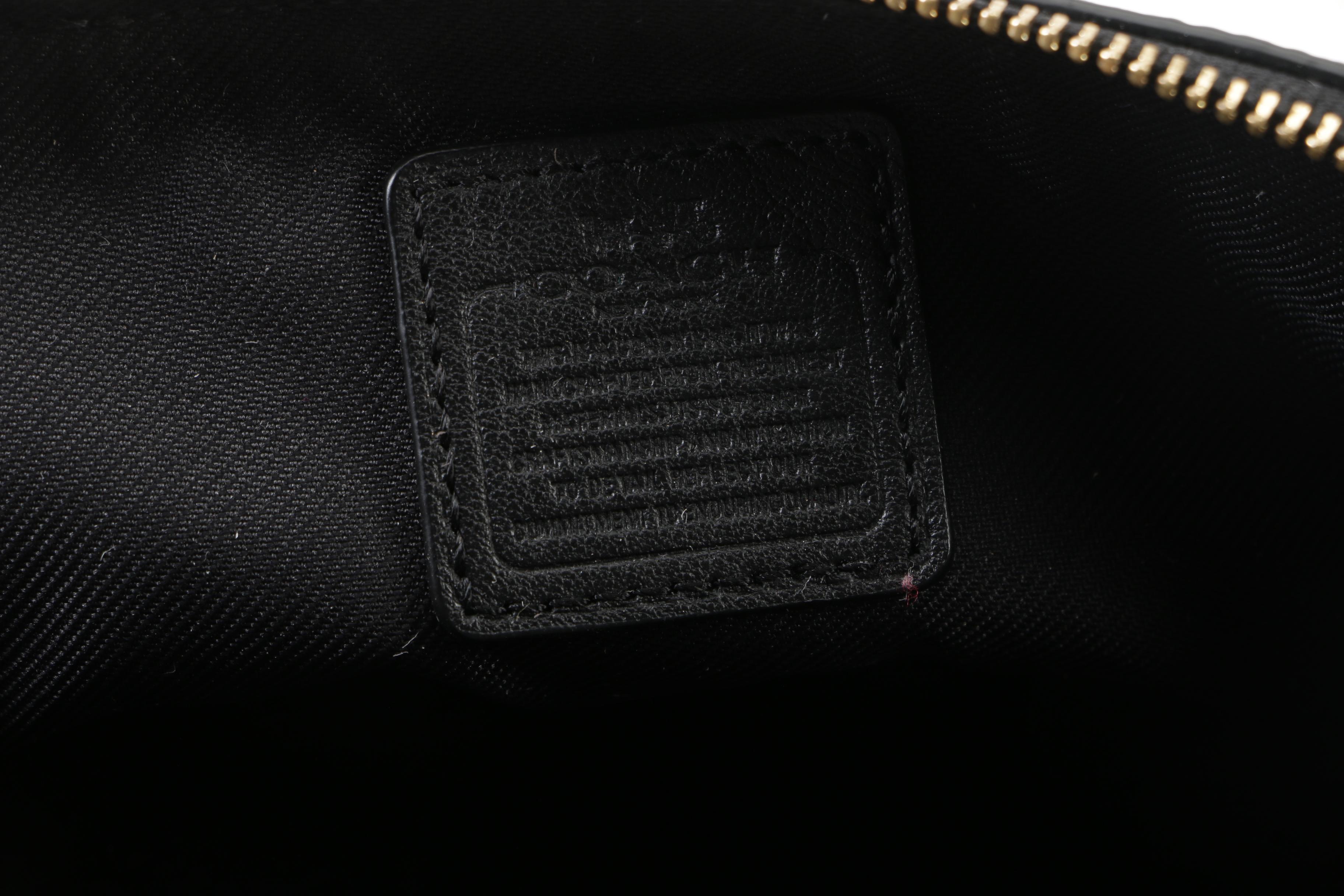 Coach New York Black Pebbled Leather Cosmetic Case