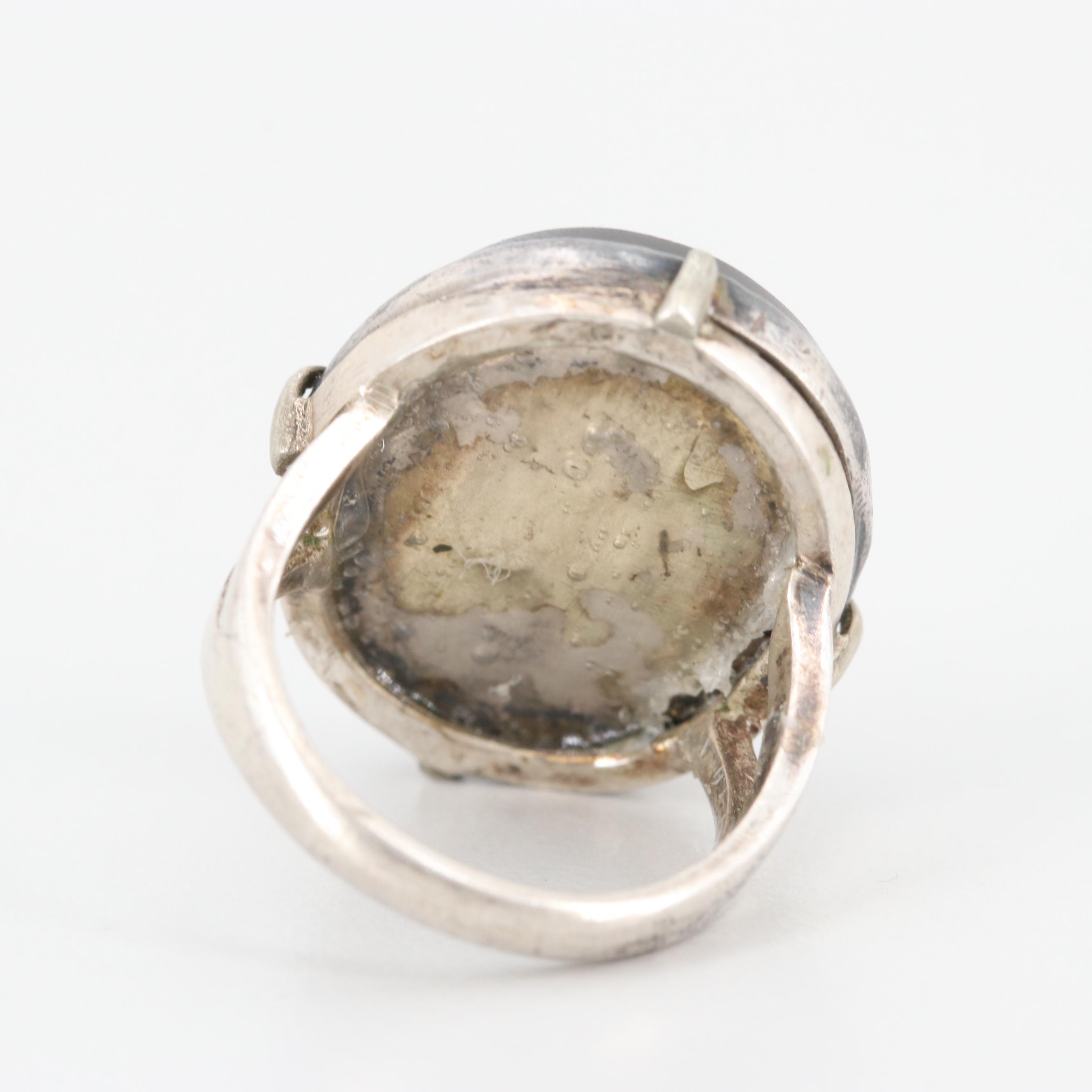 Sterling Silver Glass Micromosaic Ring