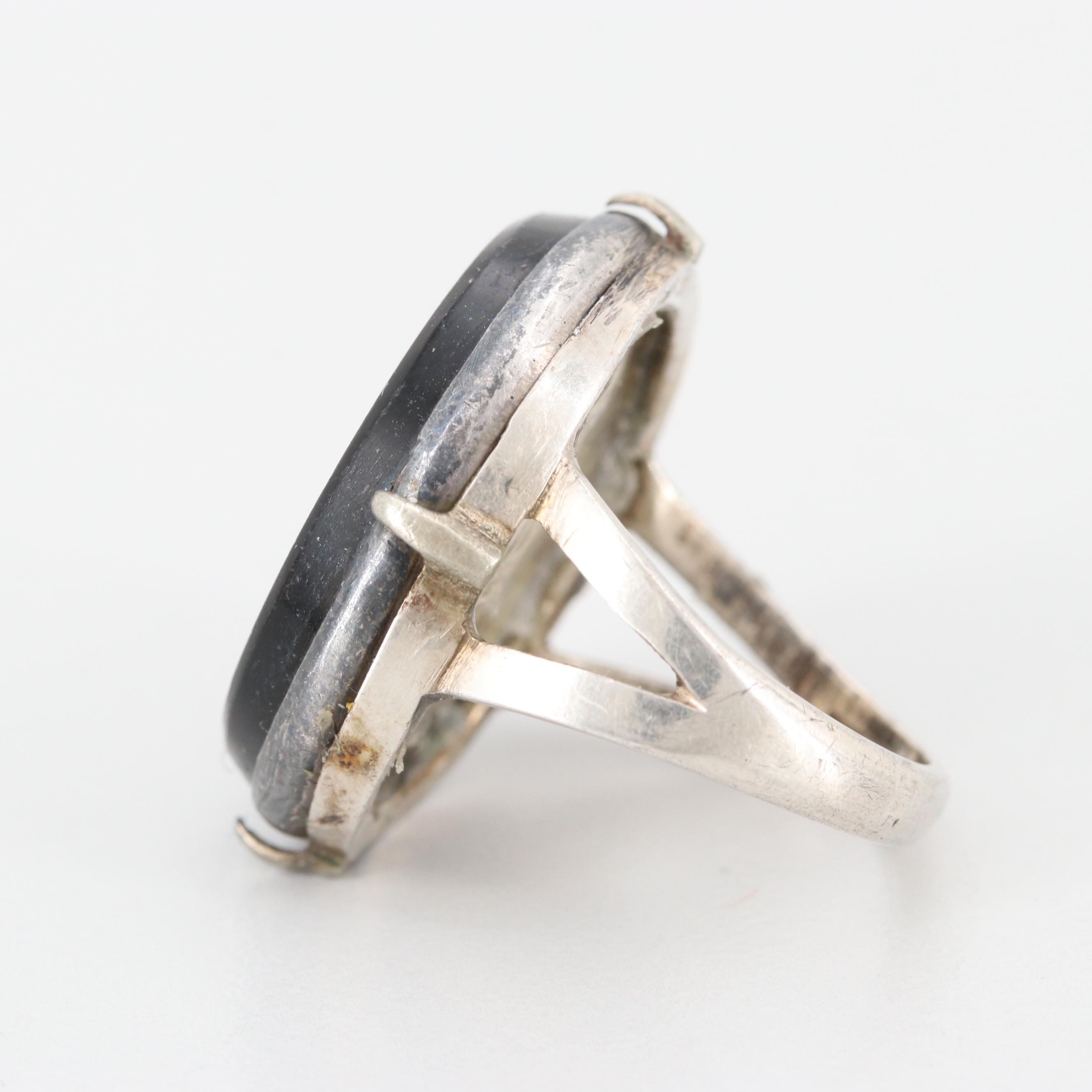 Sterling Silver Glass Micromosaic Ring