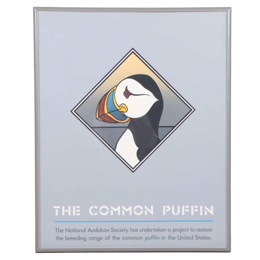 The National Audobon Society Serigraph "The Common Puffin"