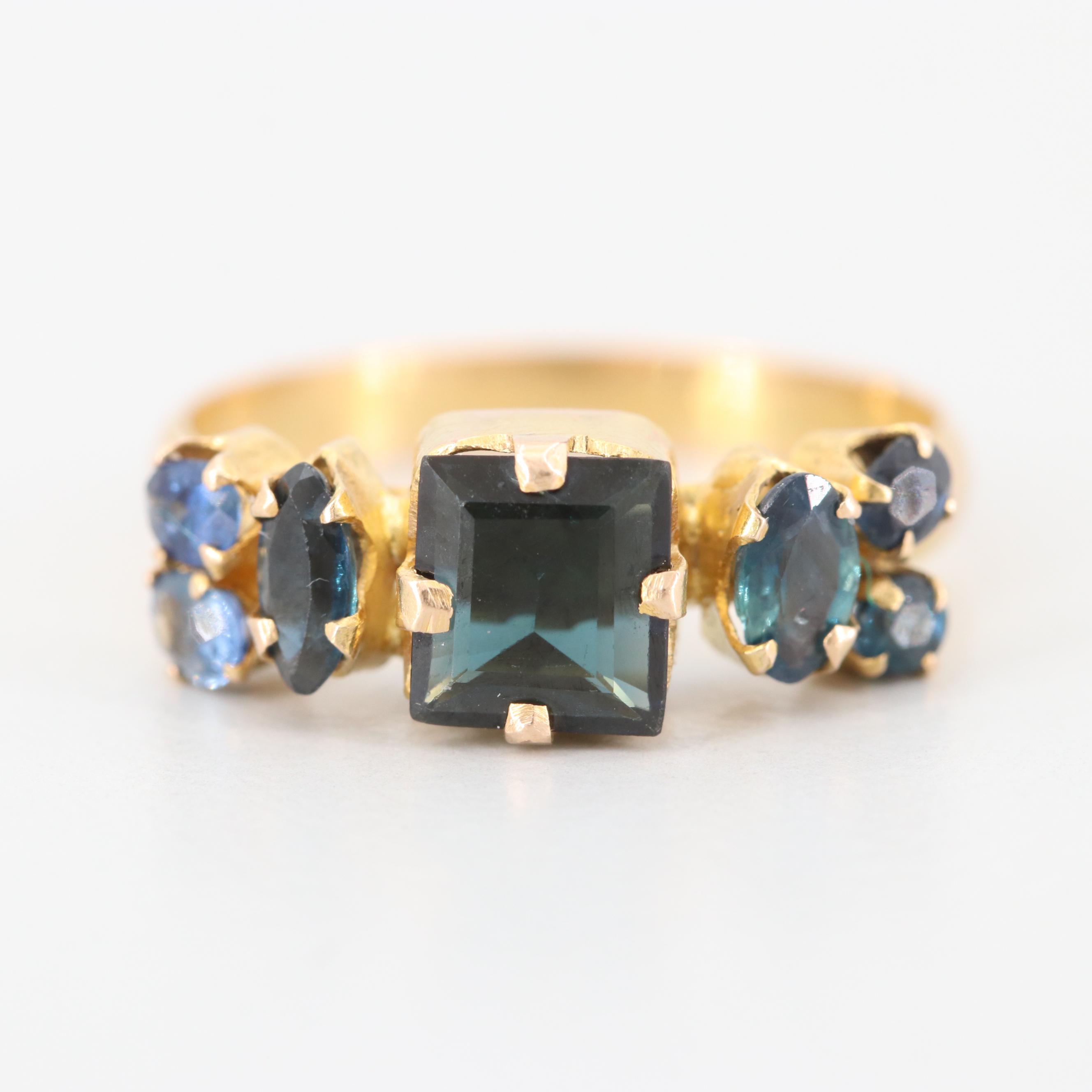 14K Yellow Gold Sapphire Ring
