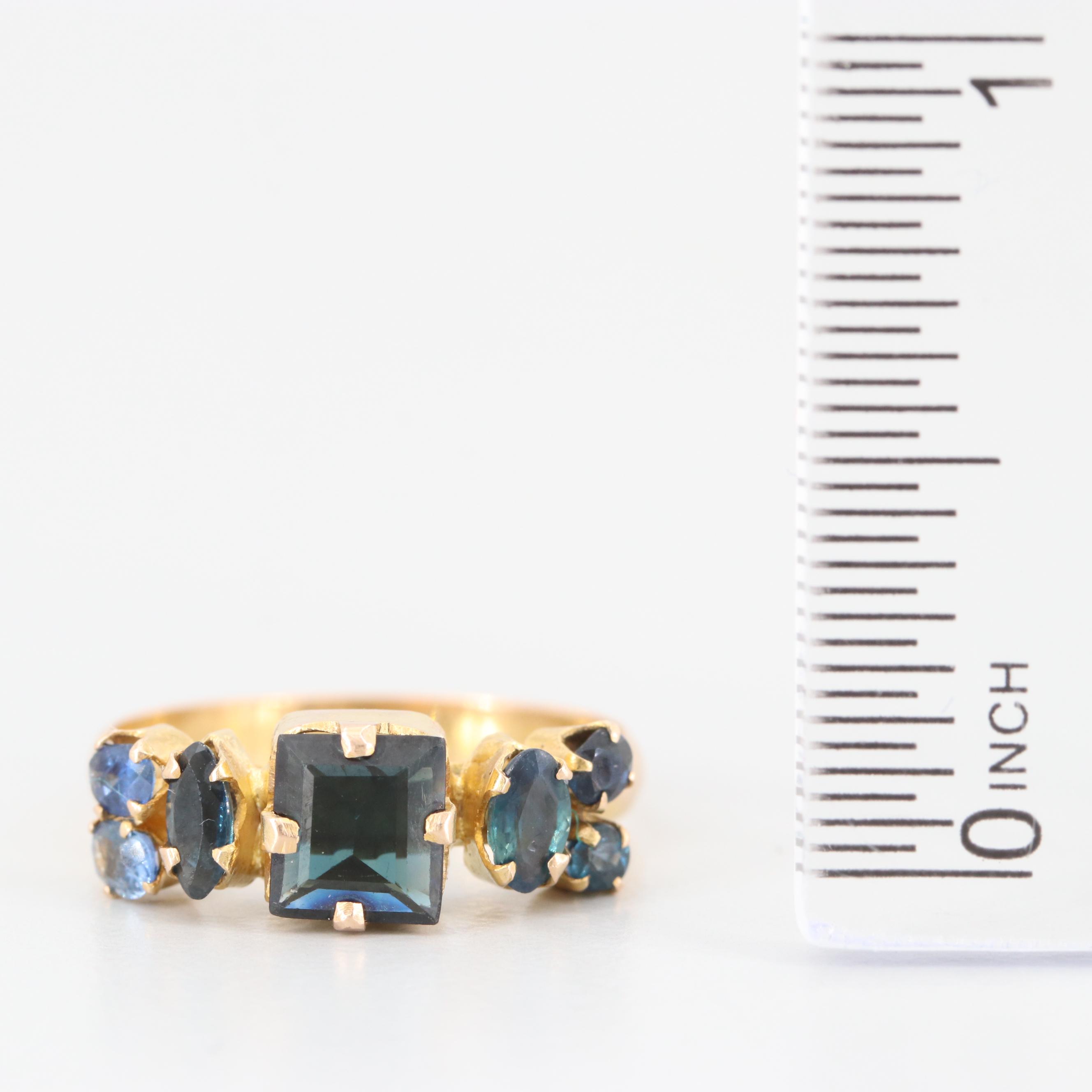 14K Yellow Gold Sapphire Ring